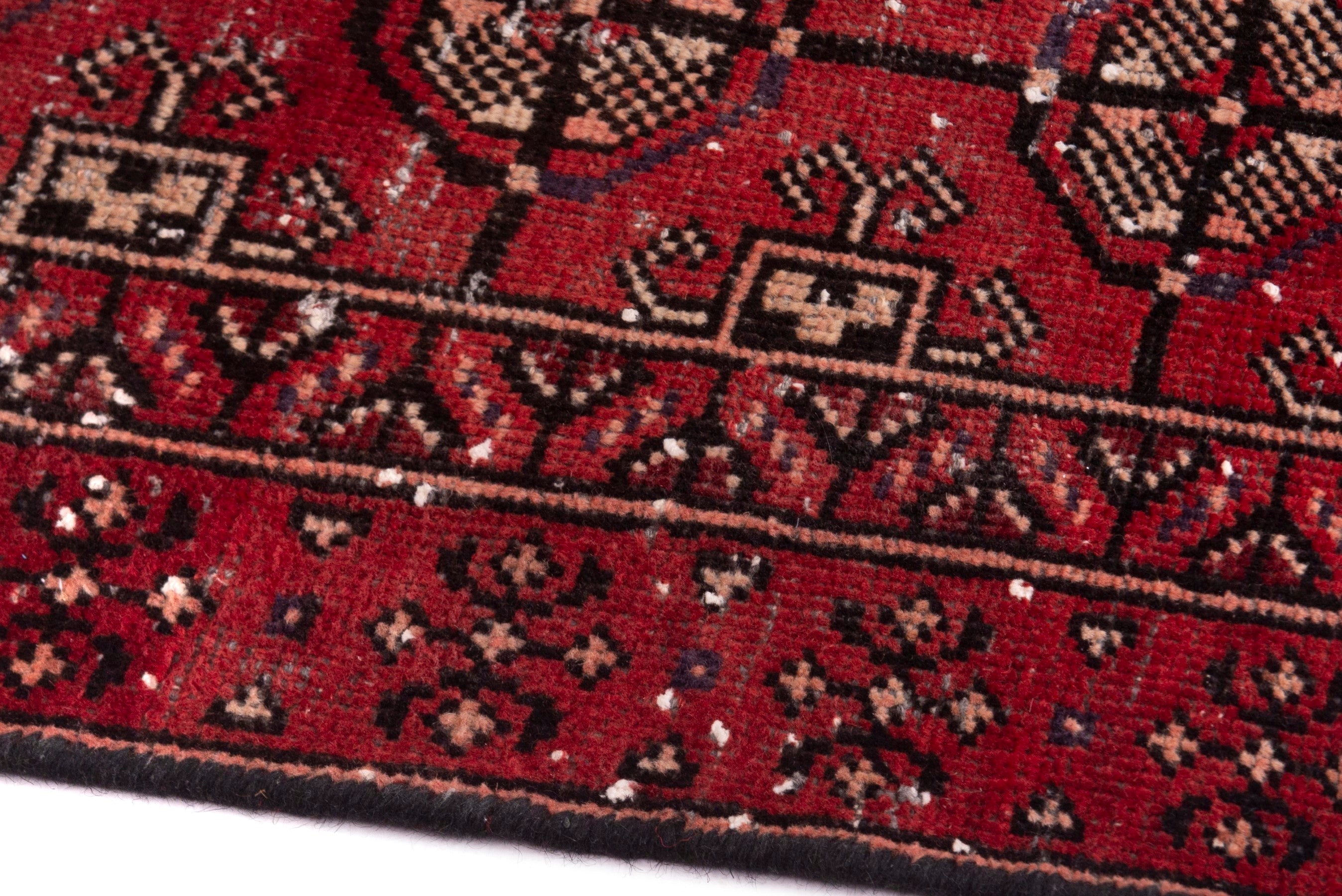 Persian Ferdos accent rug in deep red and chestnut, view 8 of 18