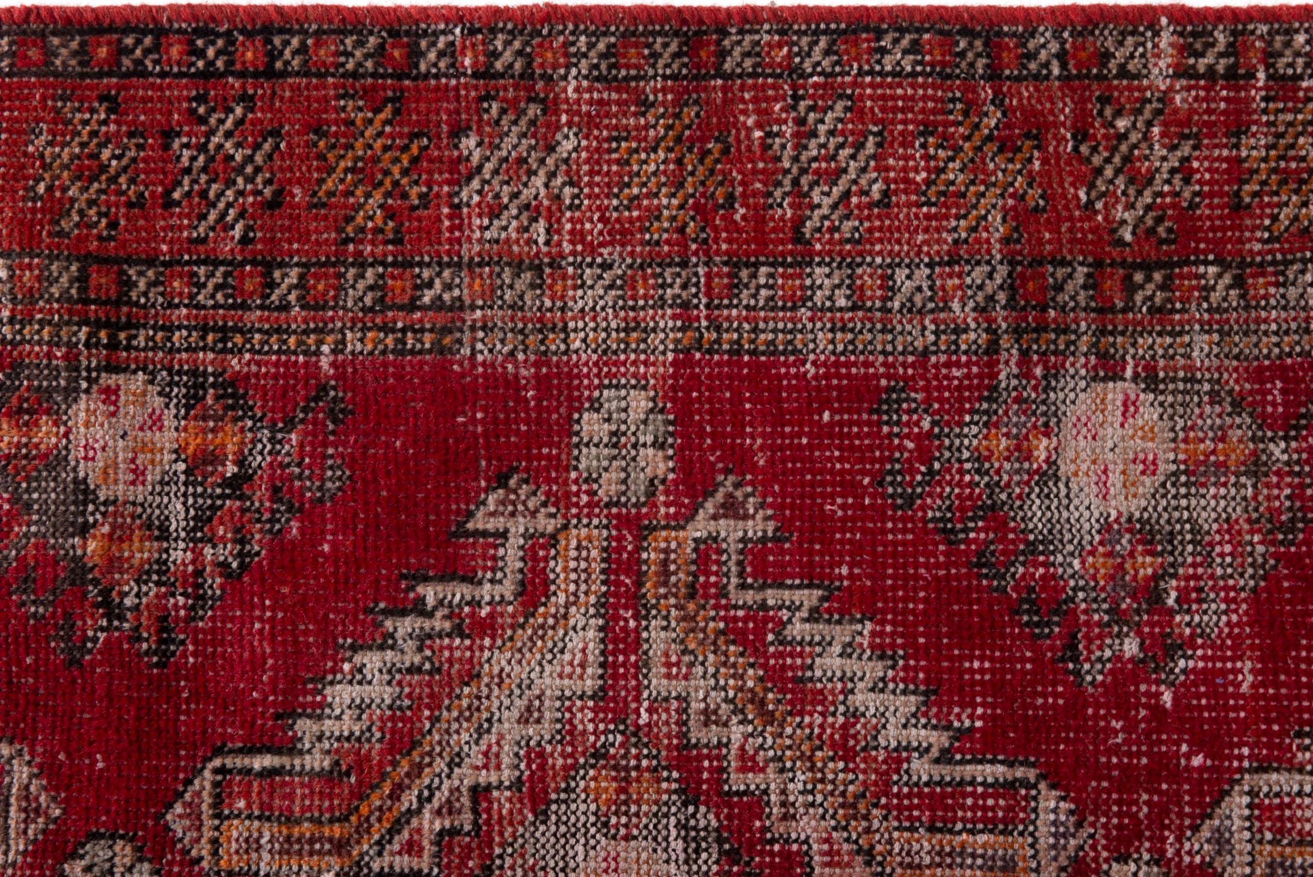 Persian Baluch accent rug in faded red and dusty rose, view 13 of 18