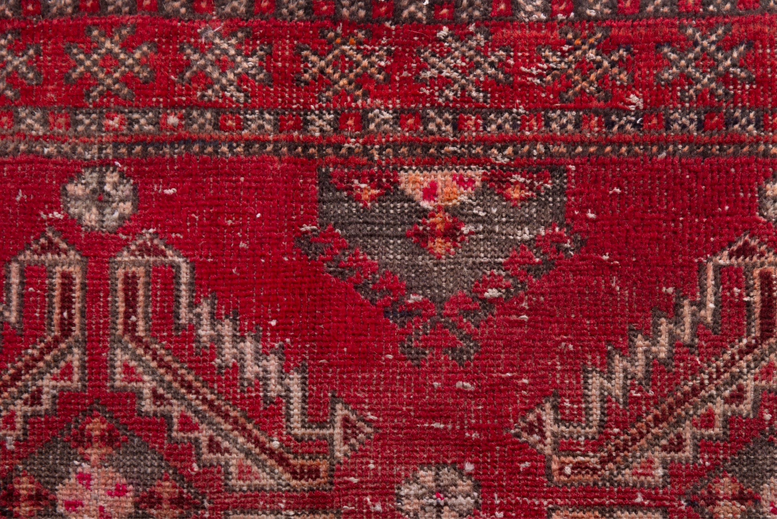 Persian Baluch accent rug in faded red and dusty rose, view 14 of 18