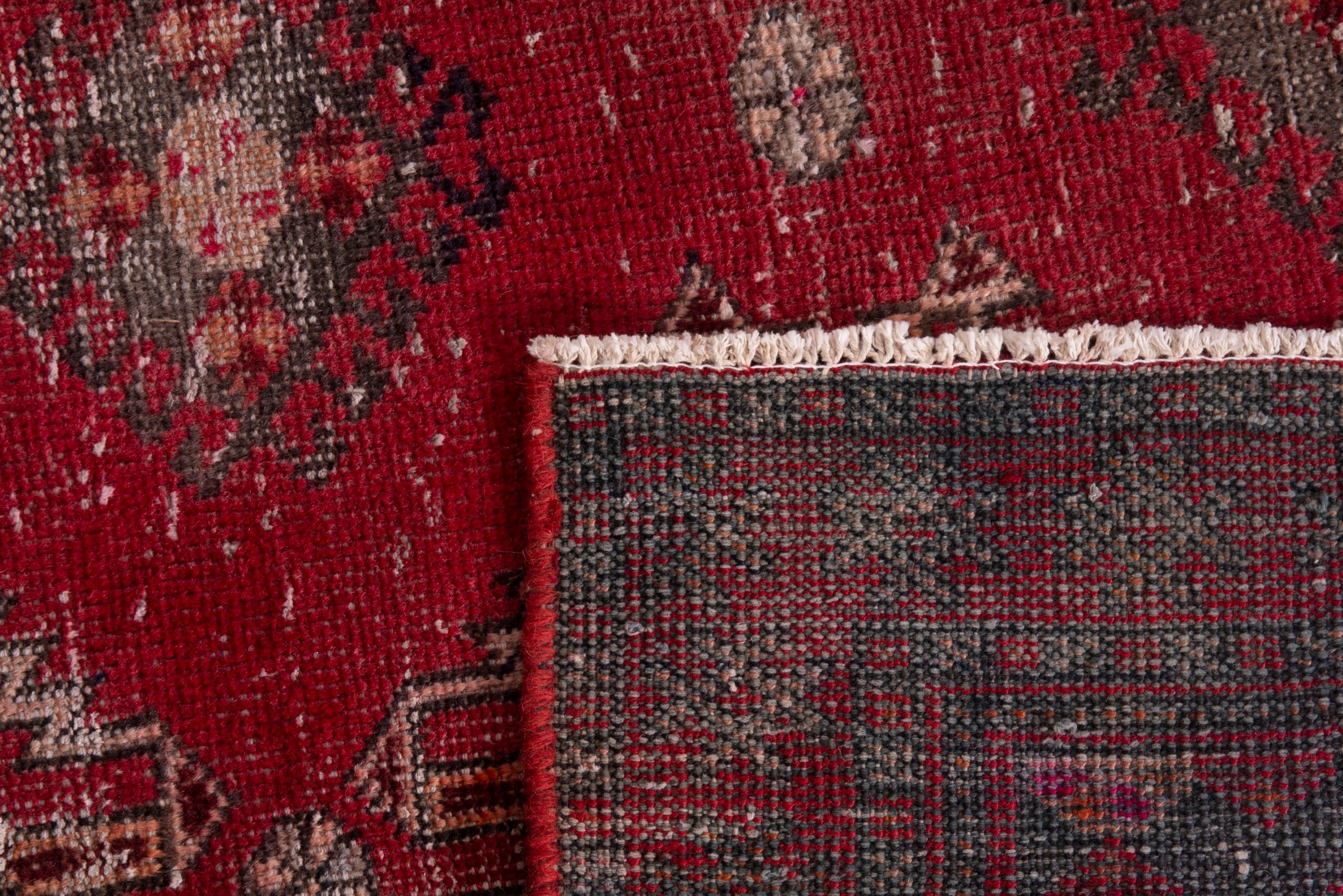 Persian Baluch accent rug in faded red and dusty rose, view 18 of 18