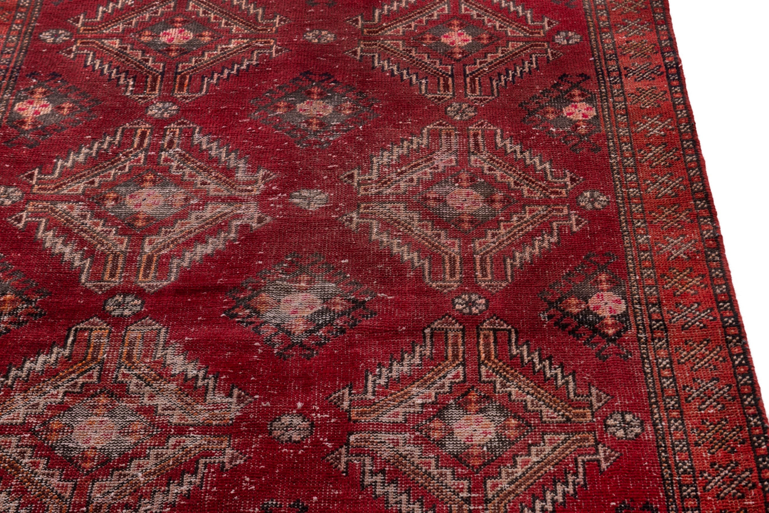 Persian Baluch accent rug in faded red and dusty rose, view 7 of 18