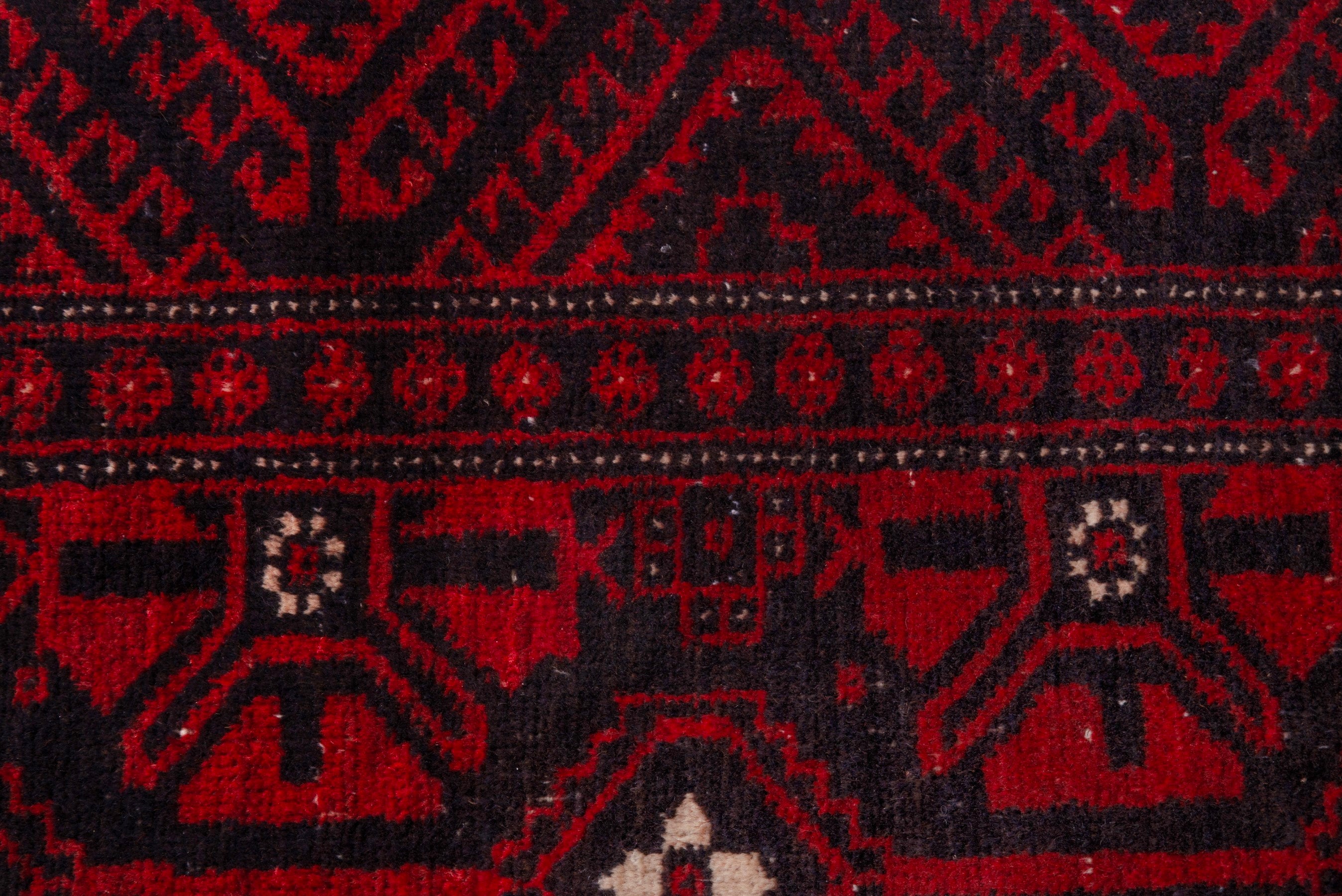 Persian Baluch runner rug in deep red and burgundy, view 13 of 18