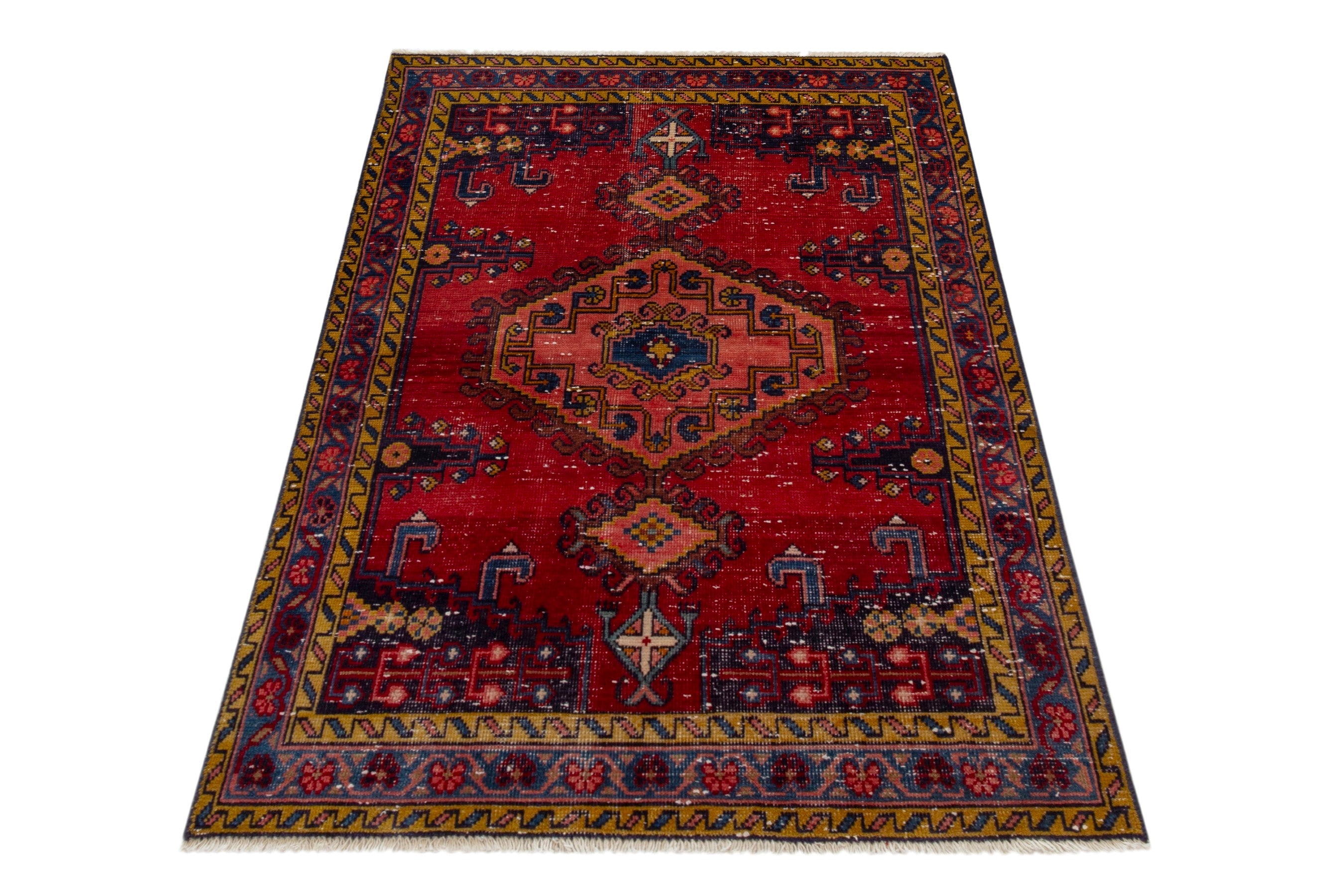 Persian Vist accent rug in deep red and burgundy, view 2 of 18