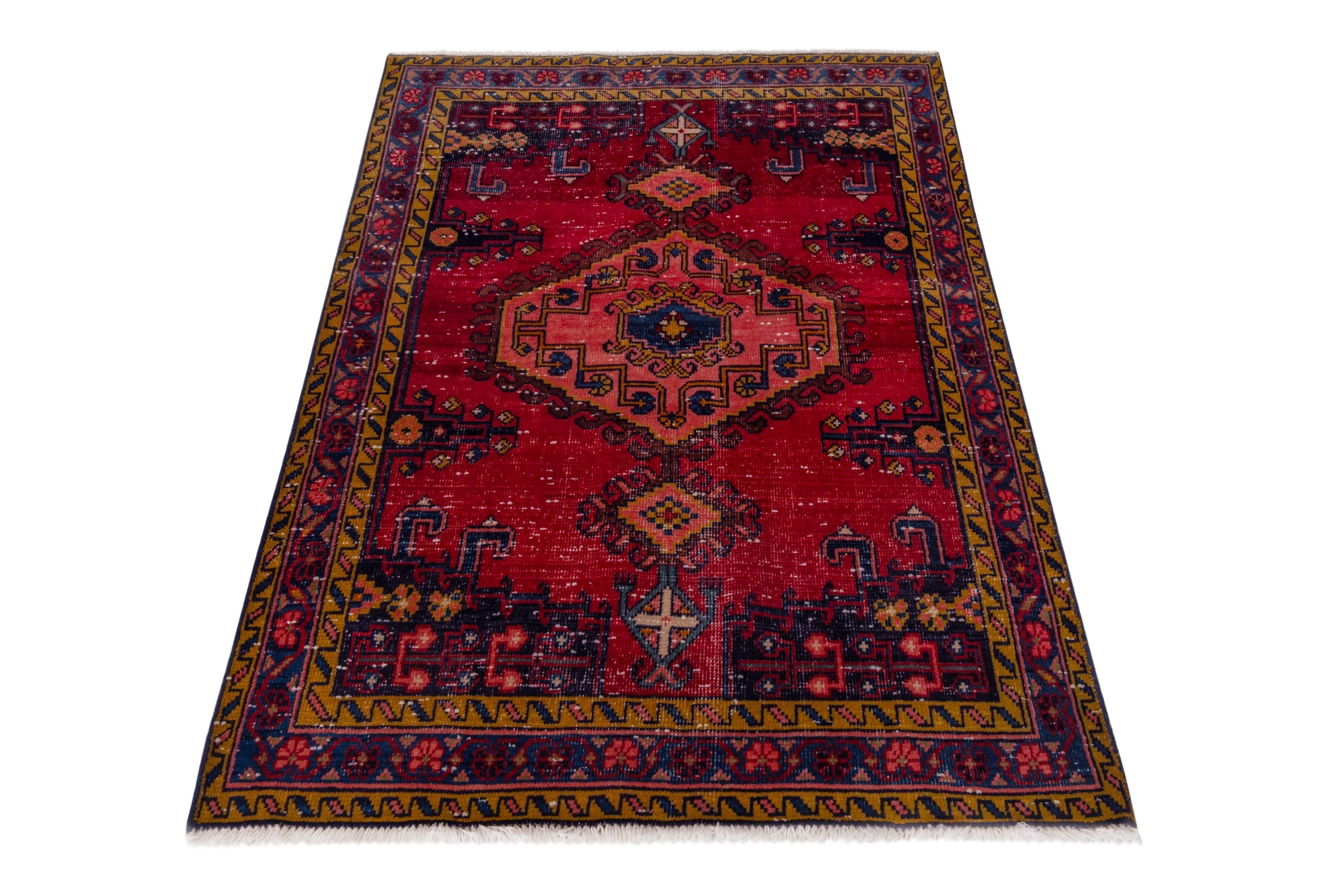 Persian Vist accent rug in deep red and burgundy, view 3 of 18