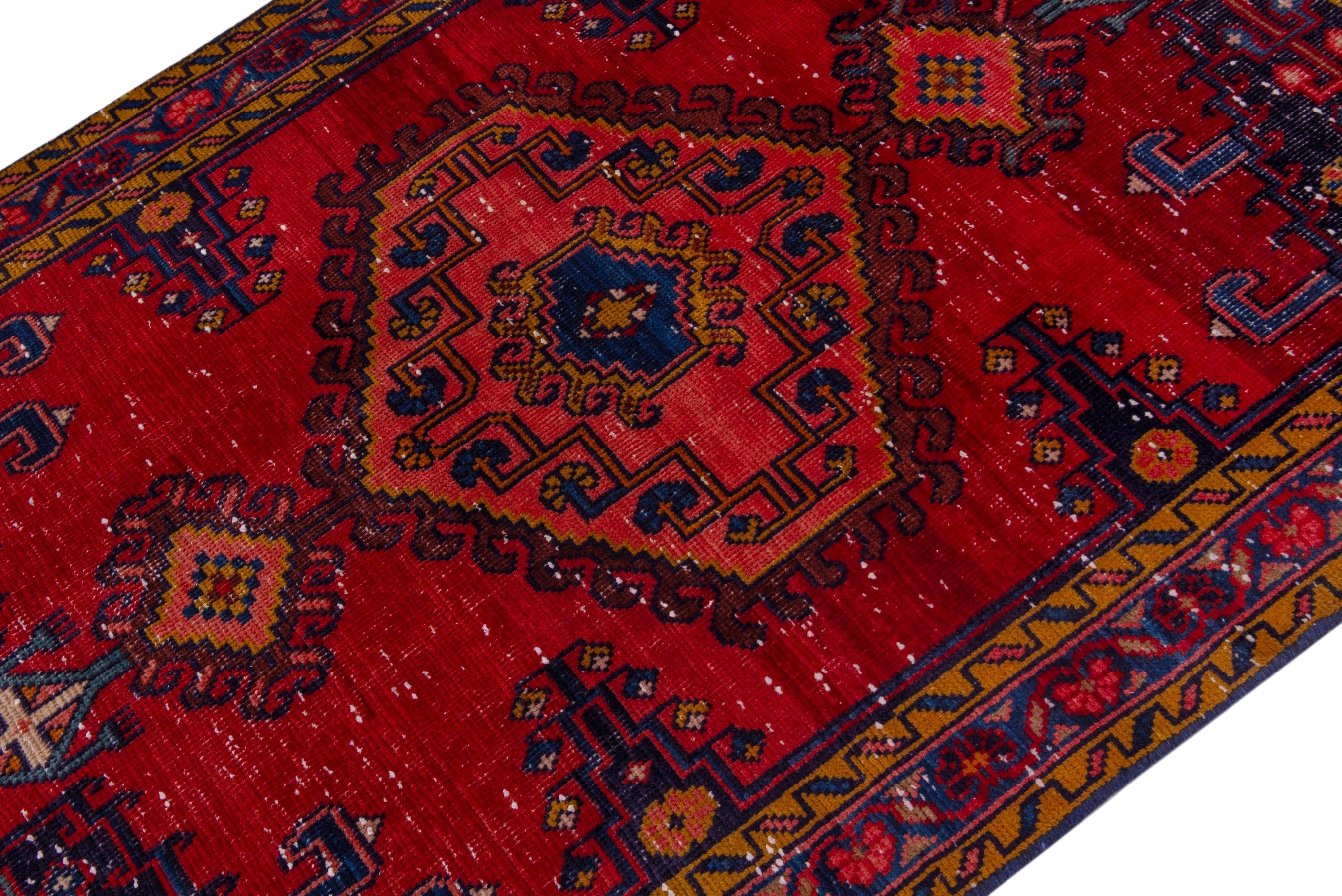 Persian Vist accent rug in deep red and burgundy, view 4 of 18