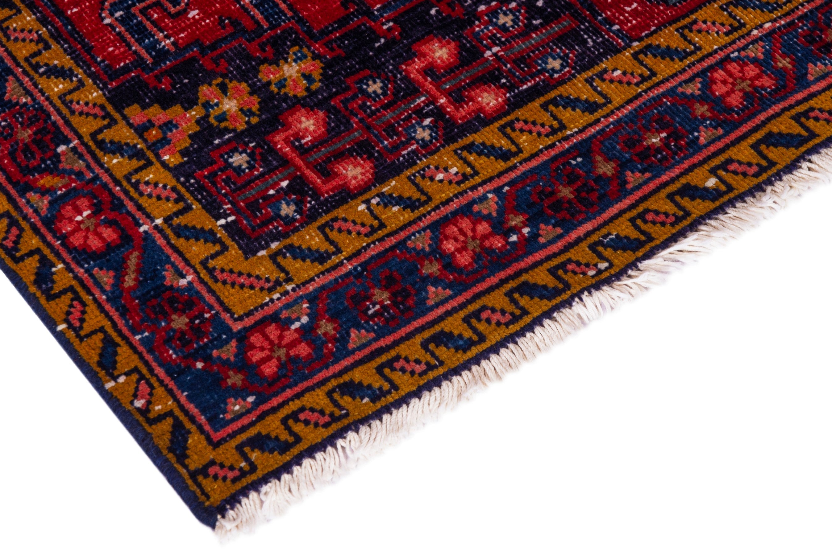 Persian Vist accent rug in deep red and burgundy, view 6 of 18