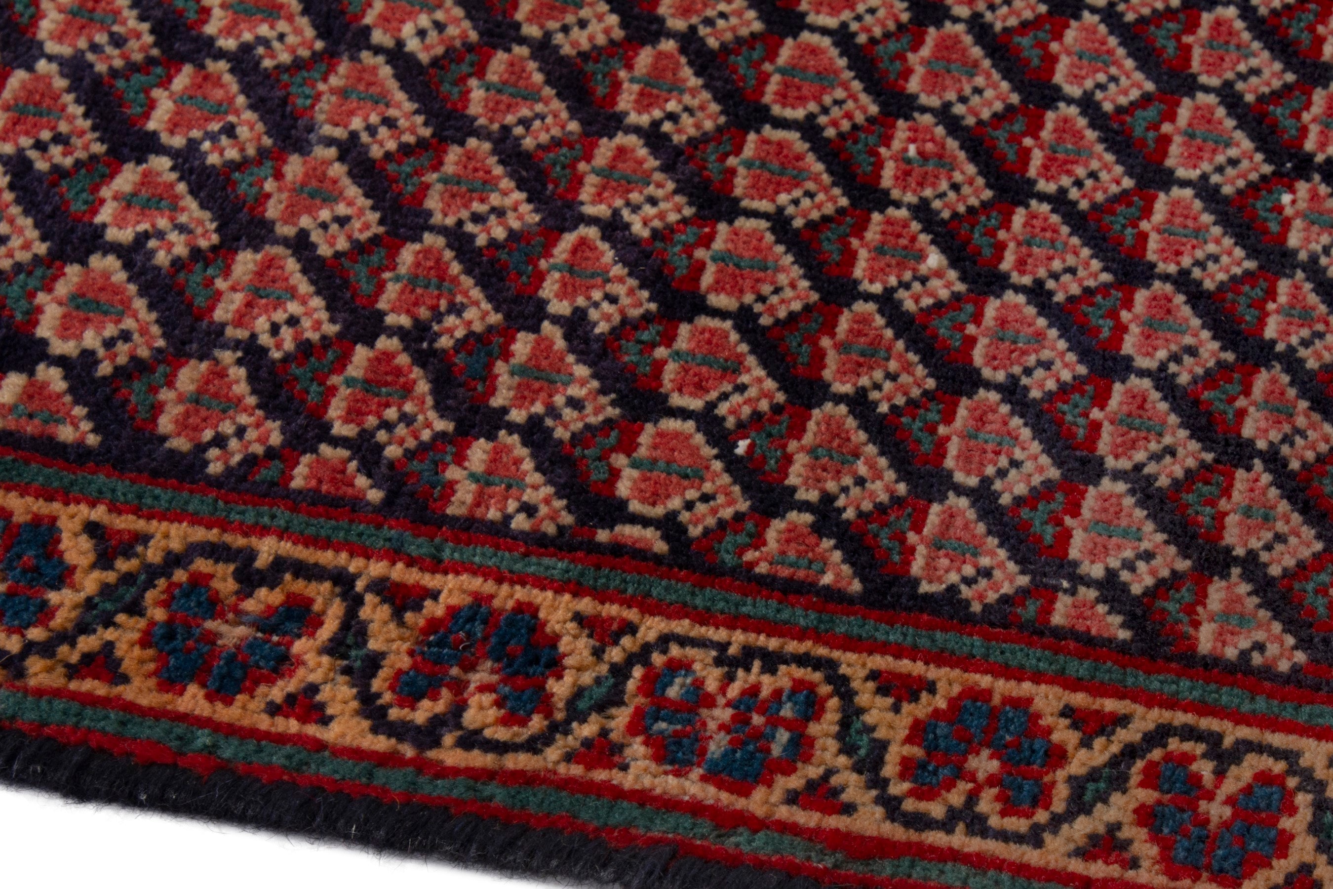 Persian Vist accent rug in burgundy and rust, view 8 of 17
