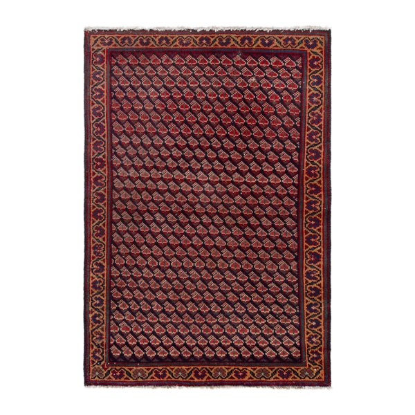 Persian Vist accent rug in burgundy and rust, 2'8" x 3'10"