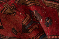 Persian Zanjan runner rug in deep red and navy, view 16 of 18
