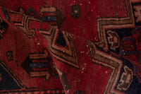 Persian Zanjan runner rug in deep red and navy, view 17 of 18