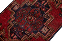 Persian Zanjan runner rug in deep red and navy, view 5 of 18