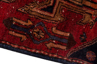Persian Zanjan runner rug in deep red and navy, view 9 of 18