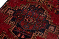 Persian Zanjan runner rug in deep red and navy, view 10 of 18