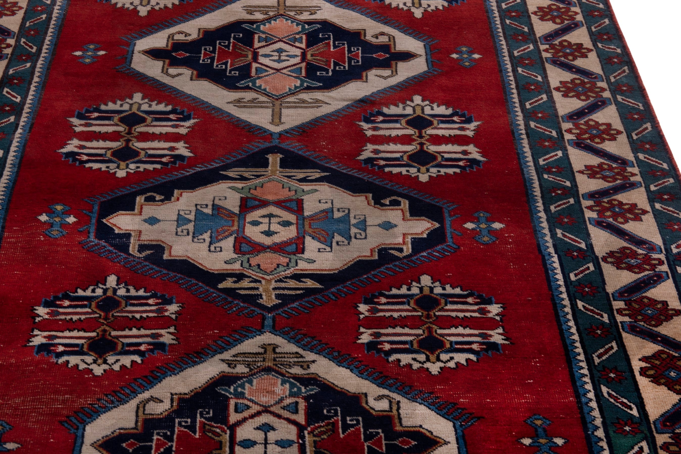 Persian Ghoochan area rug in deep red and cream, view 10 of 17