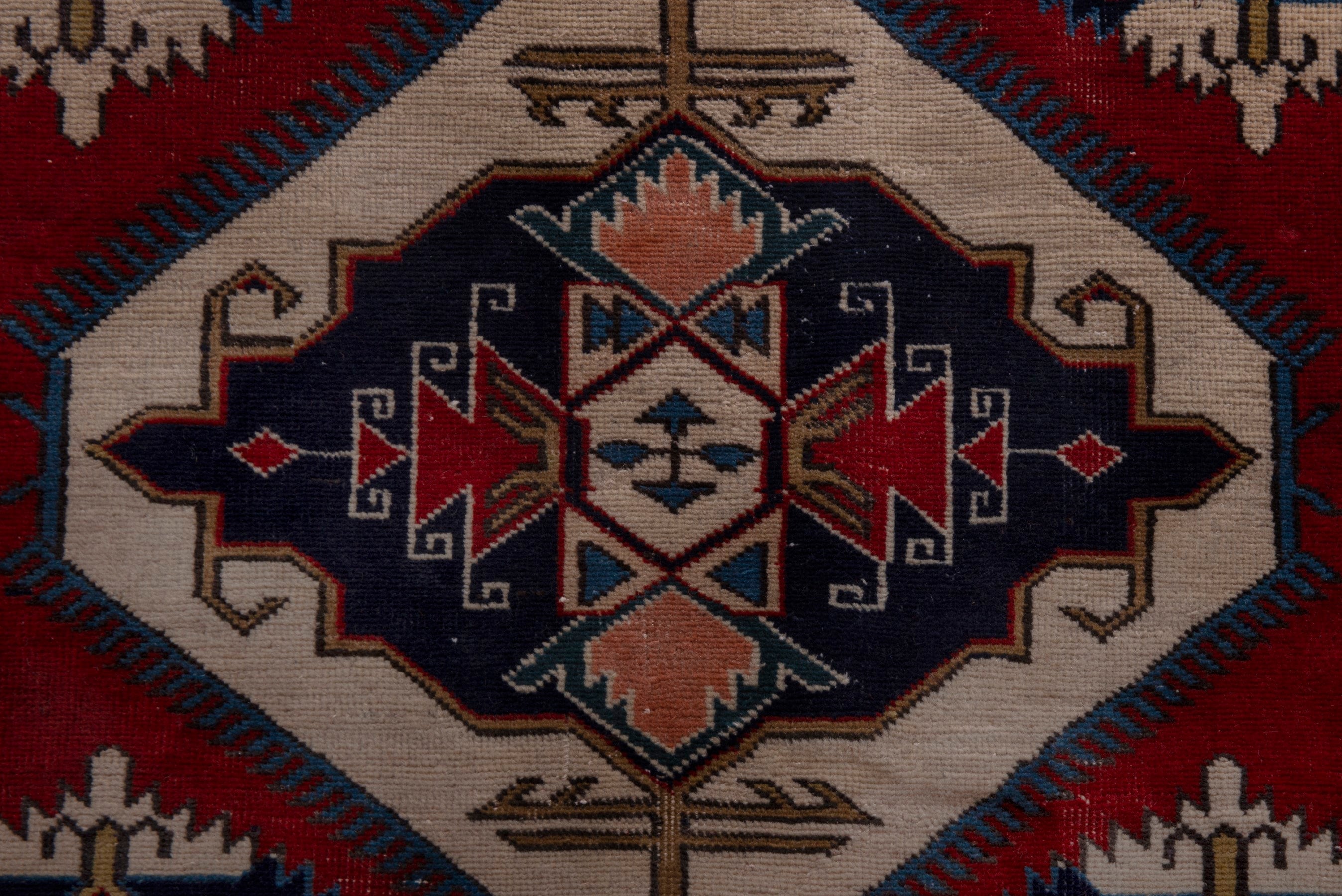 Persian Ghoochan area rug in deep red and cream, view 12 of 17
