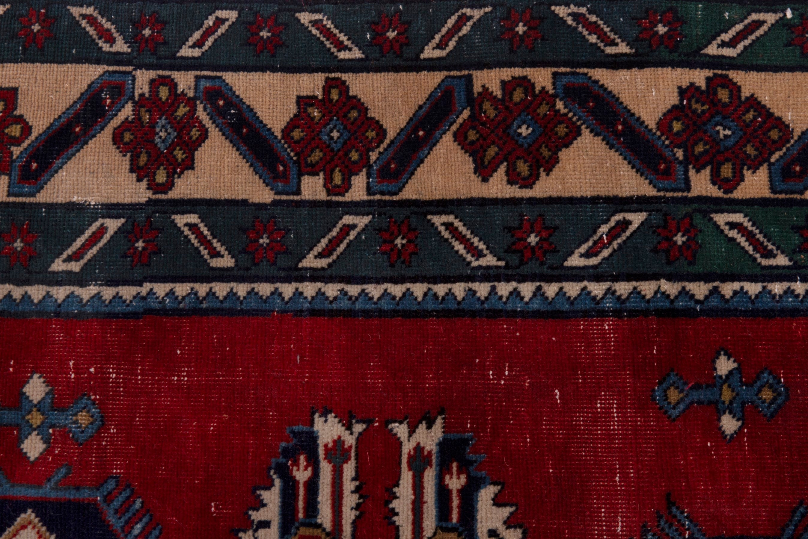 Persian Ghoochan area rug in deep red and cream, view 13 of 17