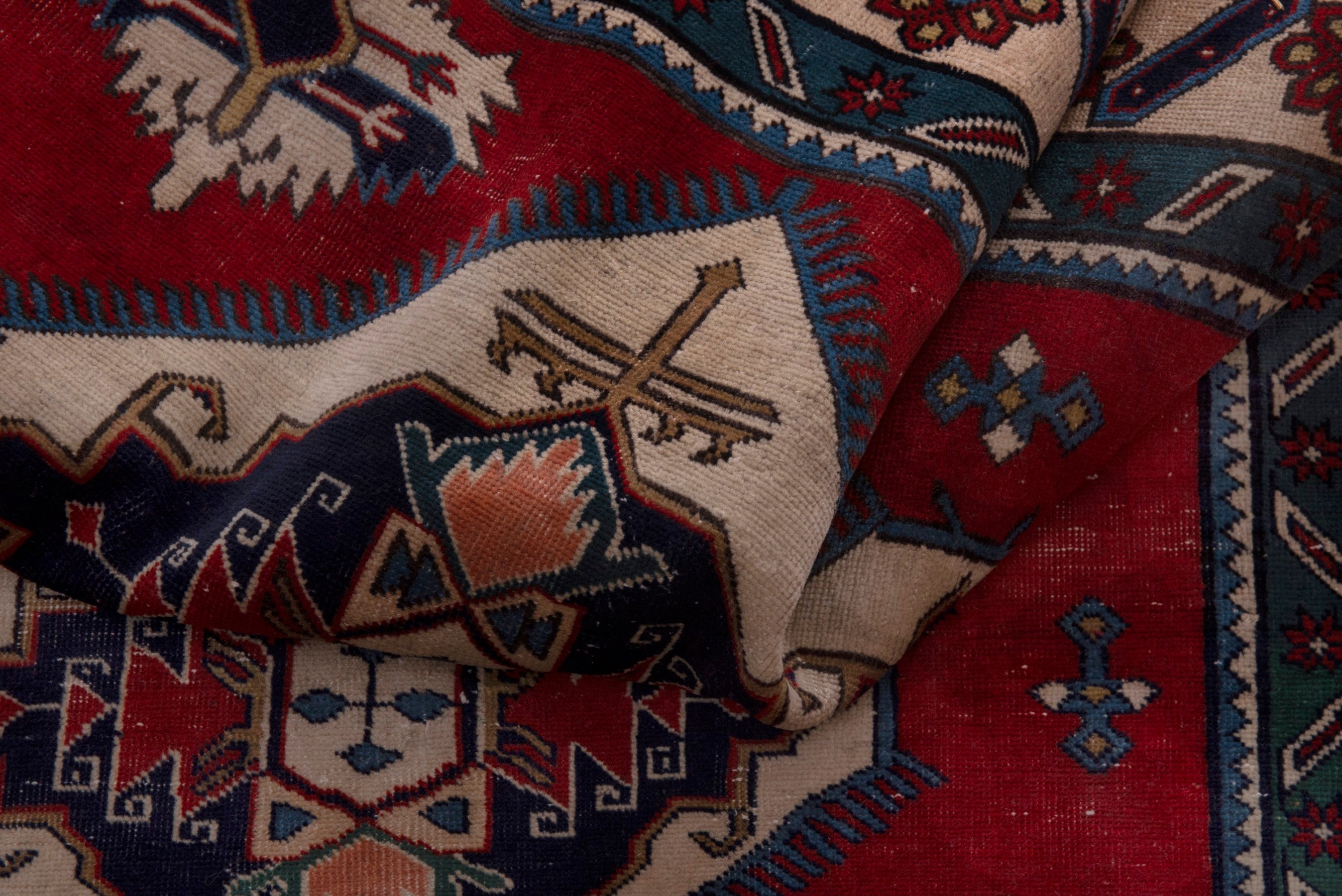 Persian Ghoochan area rug in deep red and cream, view 14 of 17