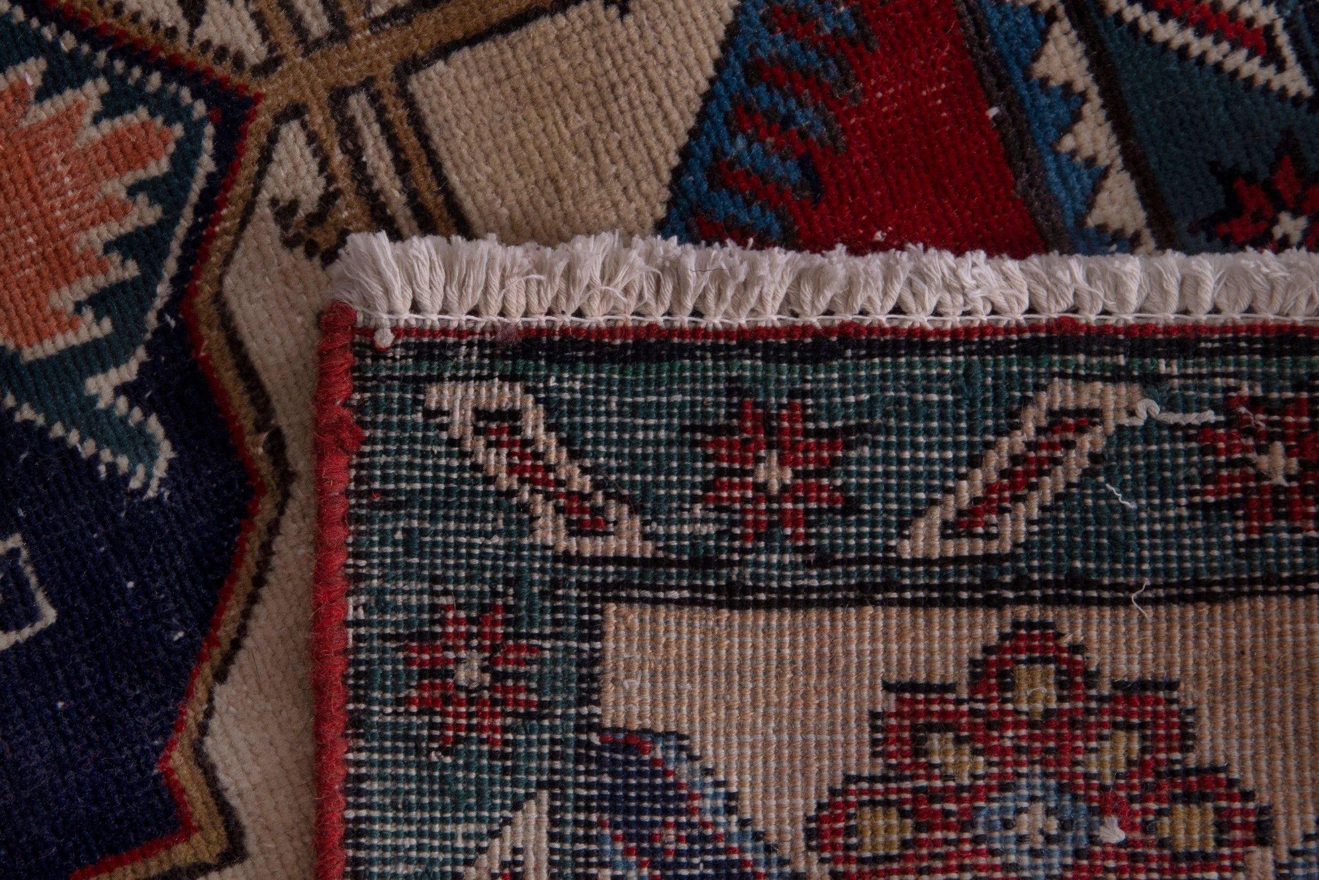 Persian Ghoochan area rug in deep red and cream, view 17 of 17