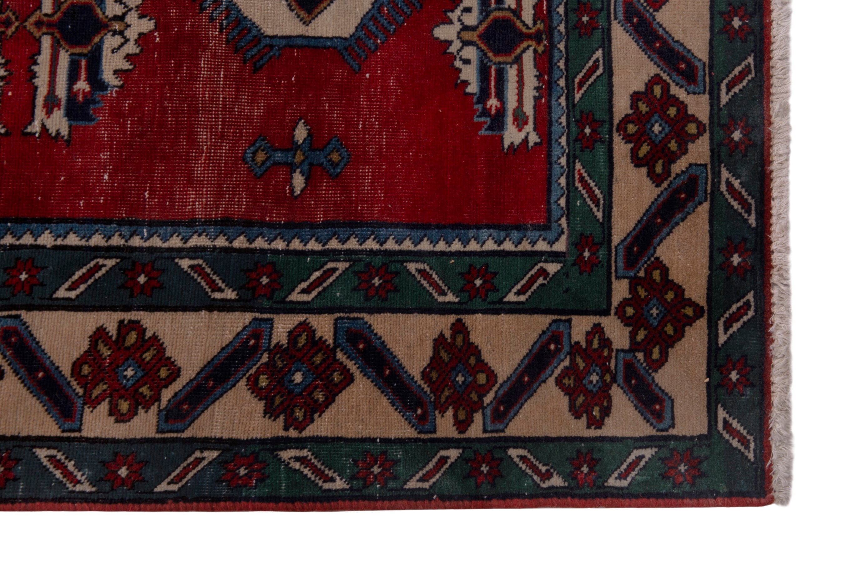 Persian Ghoochan area rug in deep red and cream, view 5 of 17
