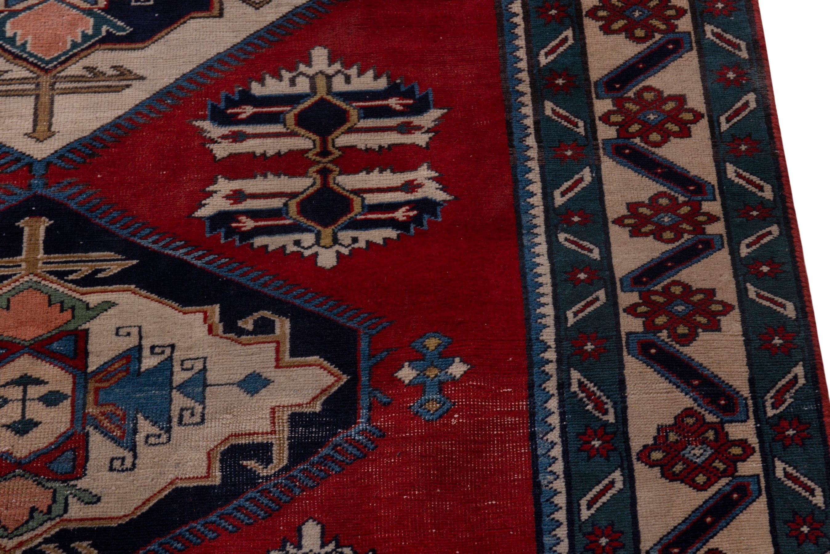 Persian Ghoochan area rug in deep red and cream, view 7 of 17