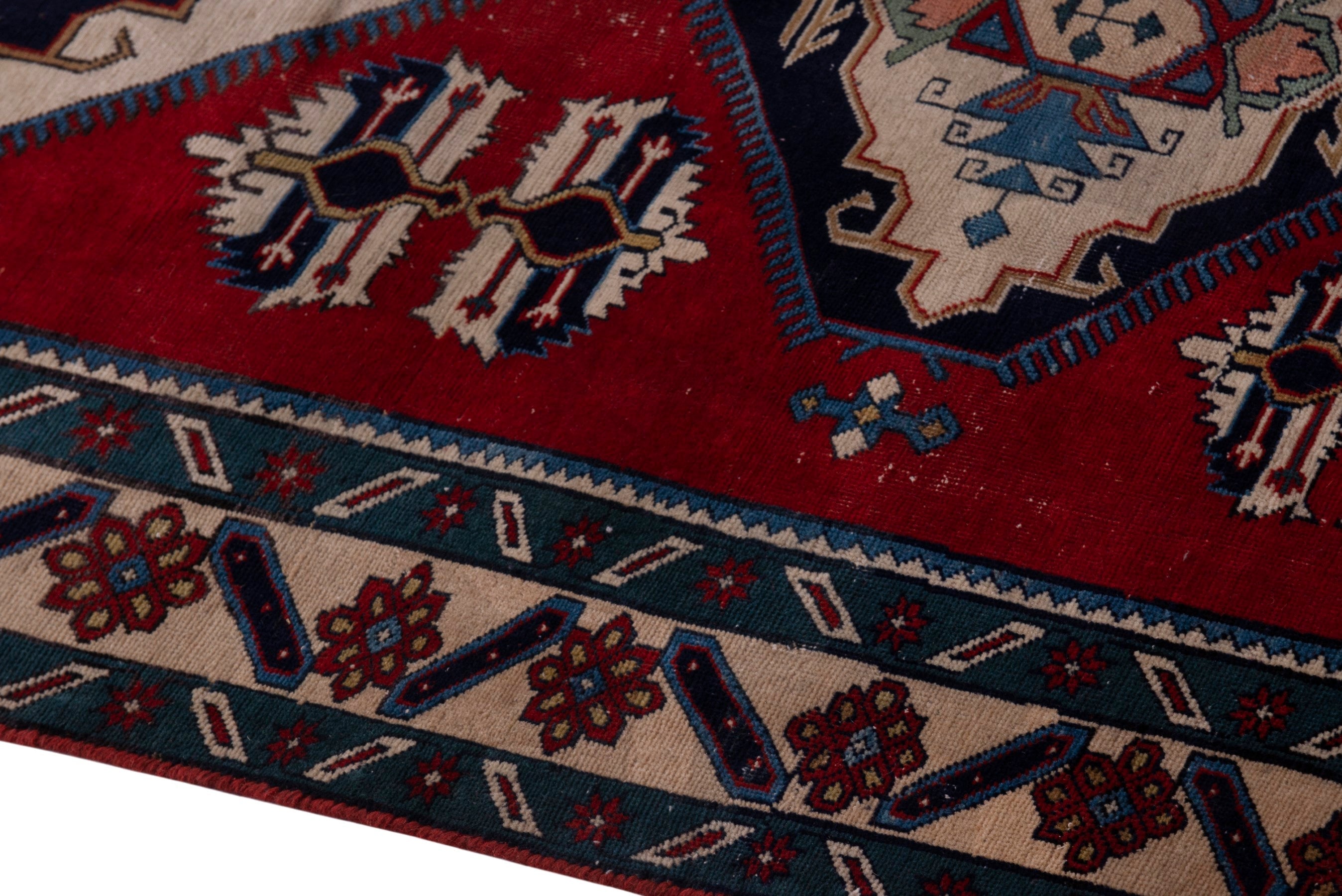 Persian Ghoochan area rug in deep red and cream, view 8 of 17