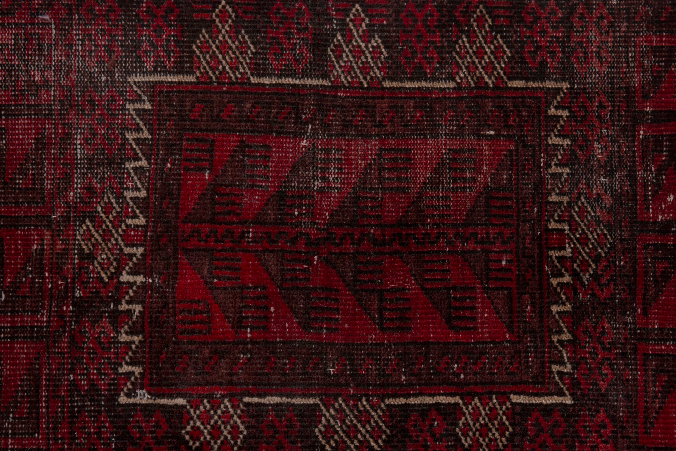 Persian Baluch accent rug in deep red and burgundy, view 11 of 15