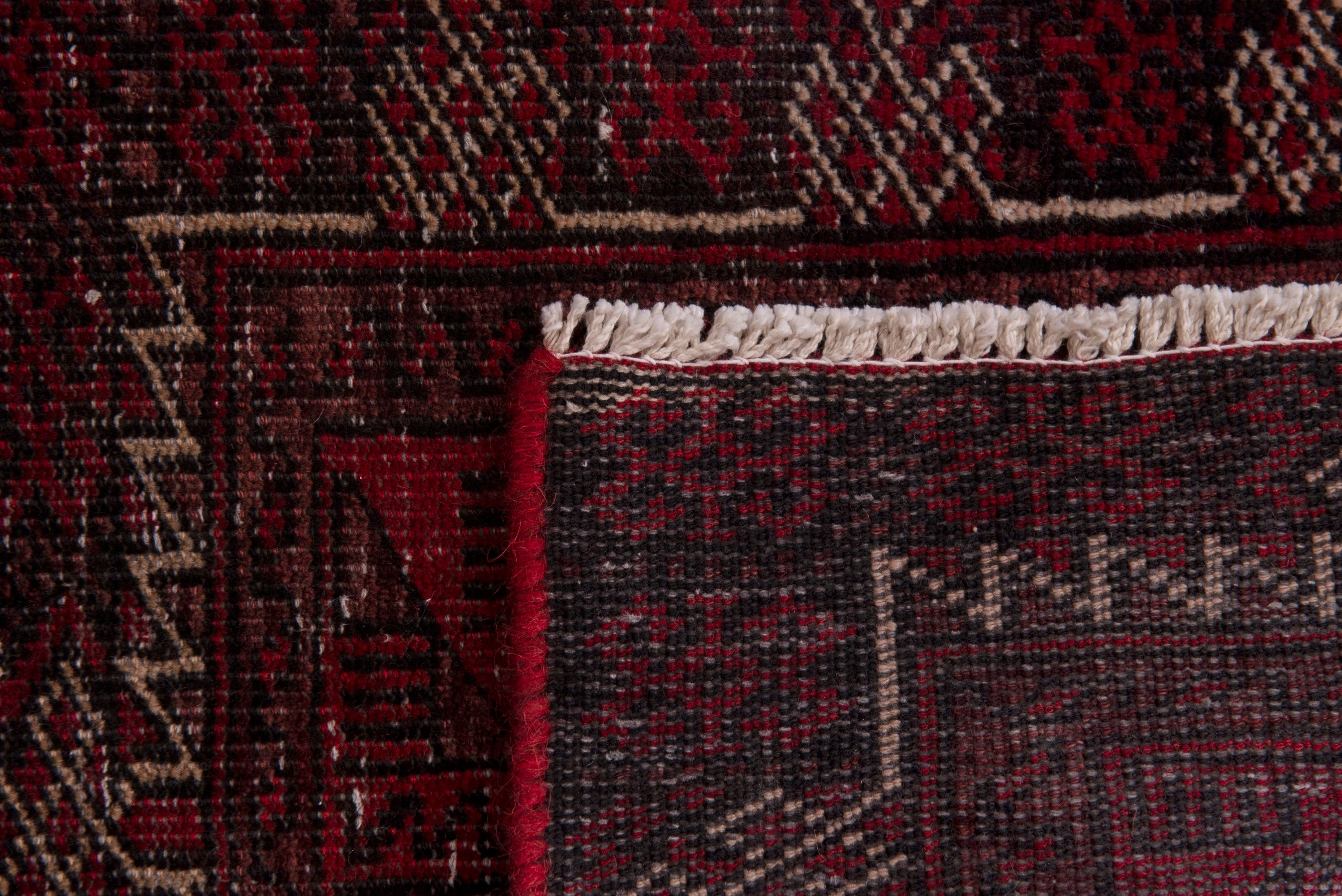 Persian Baluch accent rug in deep red and burgundy, view 15 of 15