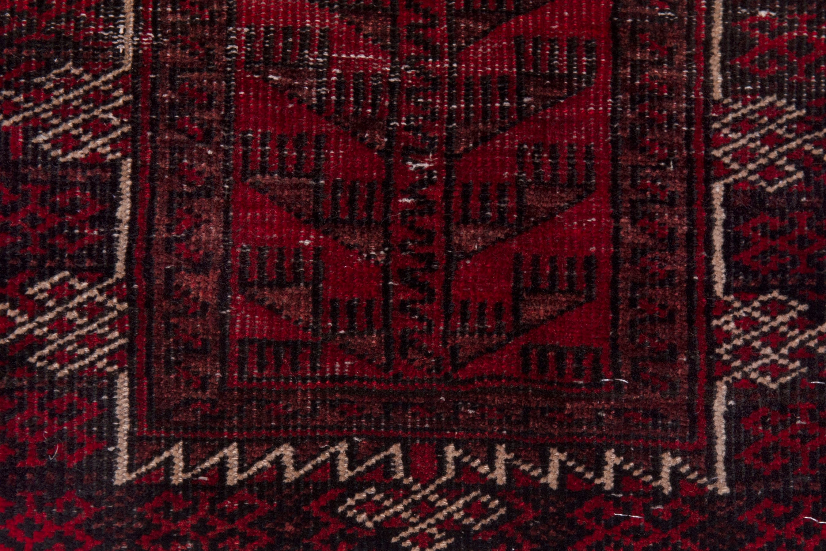 Persian Baluch accent rug in deep red and burgundy, view 9 of 15