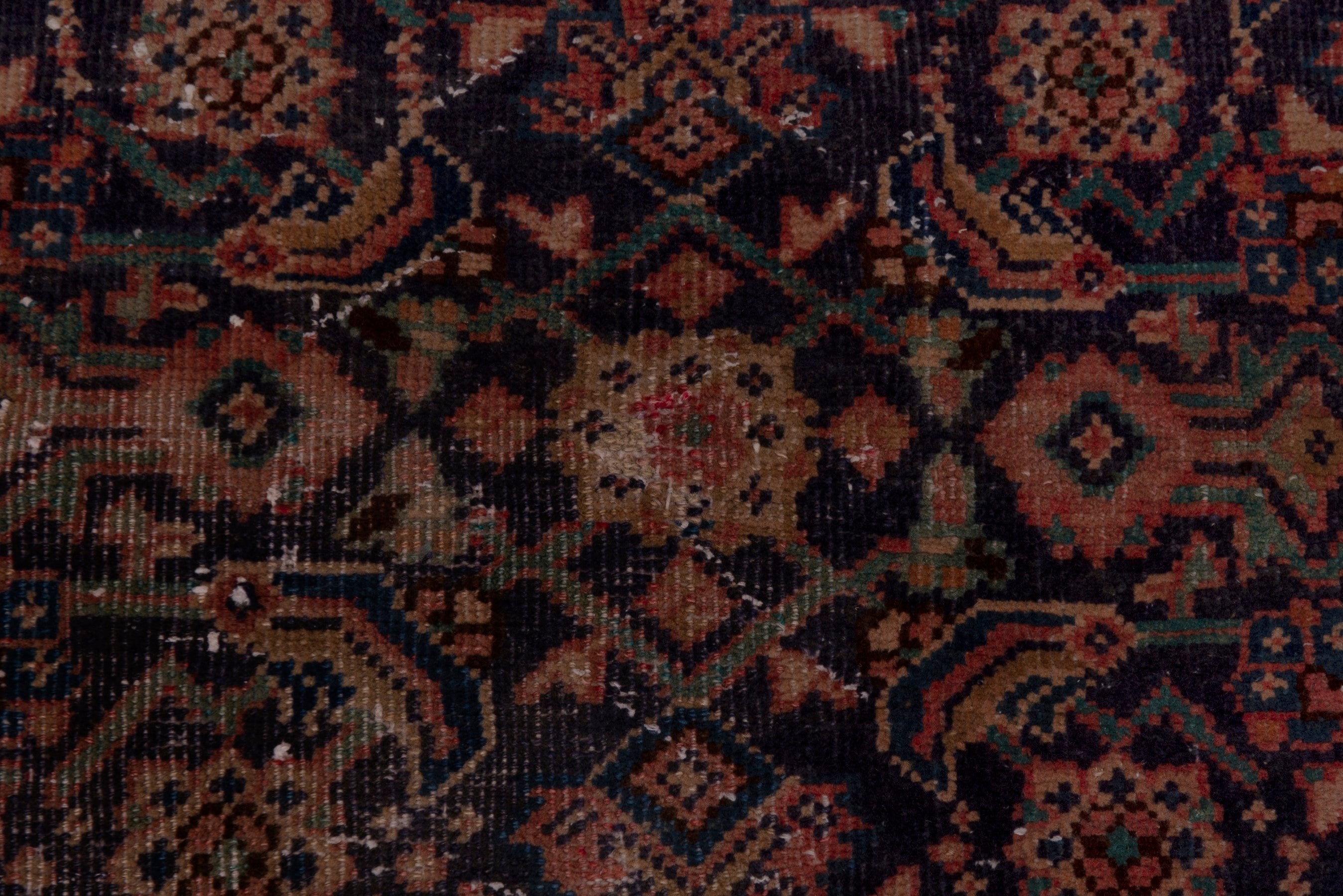 Persian Mahal runner rug in navy and rust, view 12 of 20