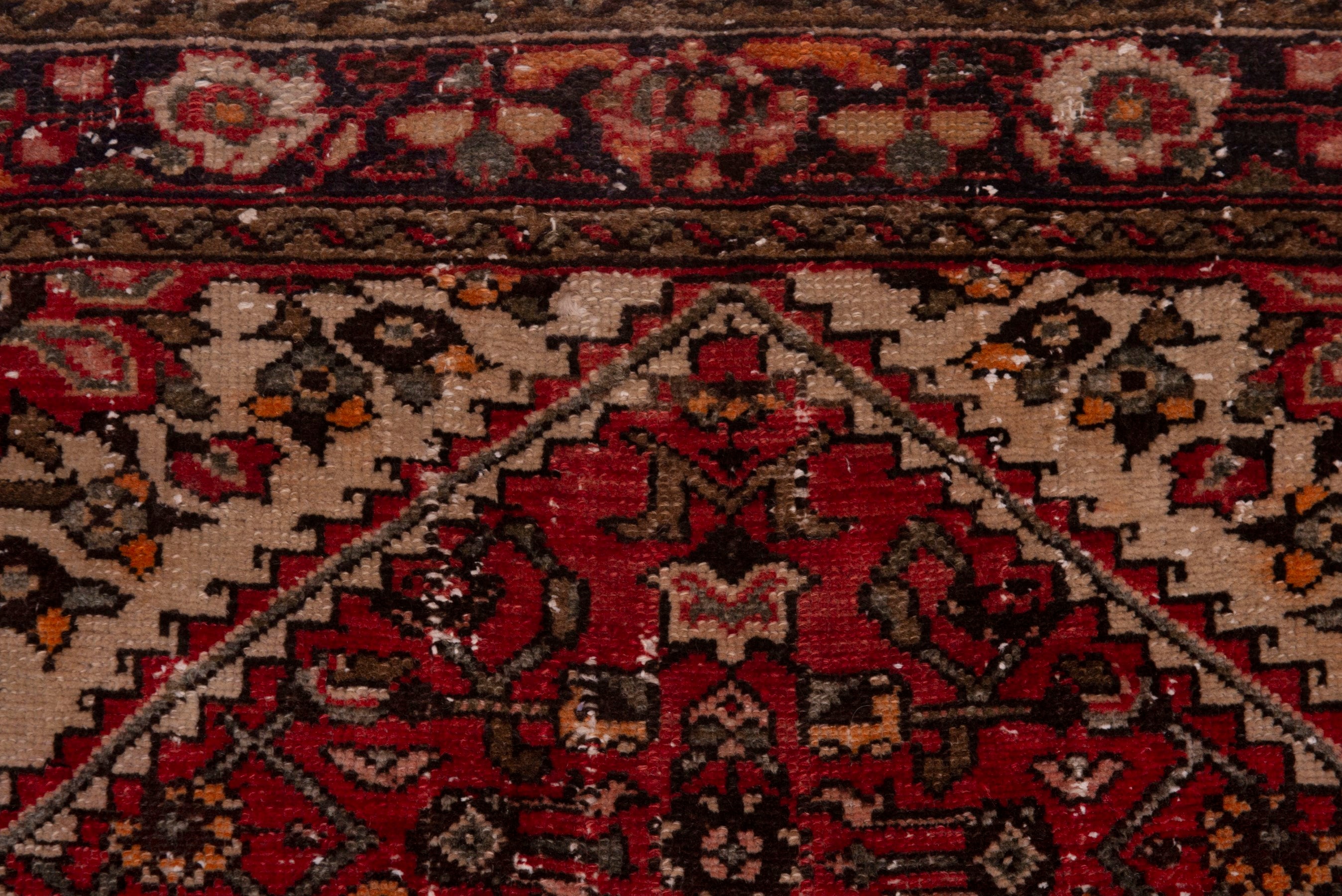 Persian Hamedan runner rug in deep red and burgundy, view 13 of 18