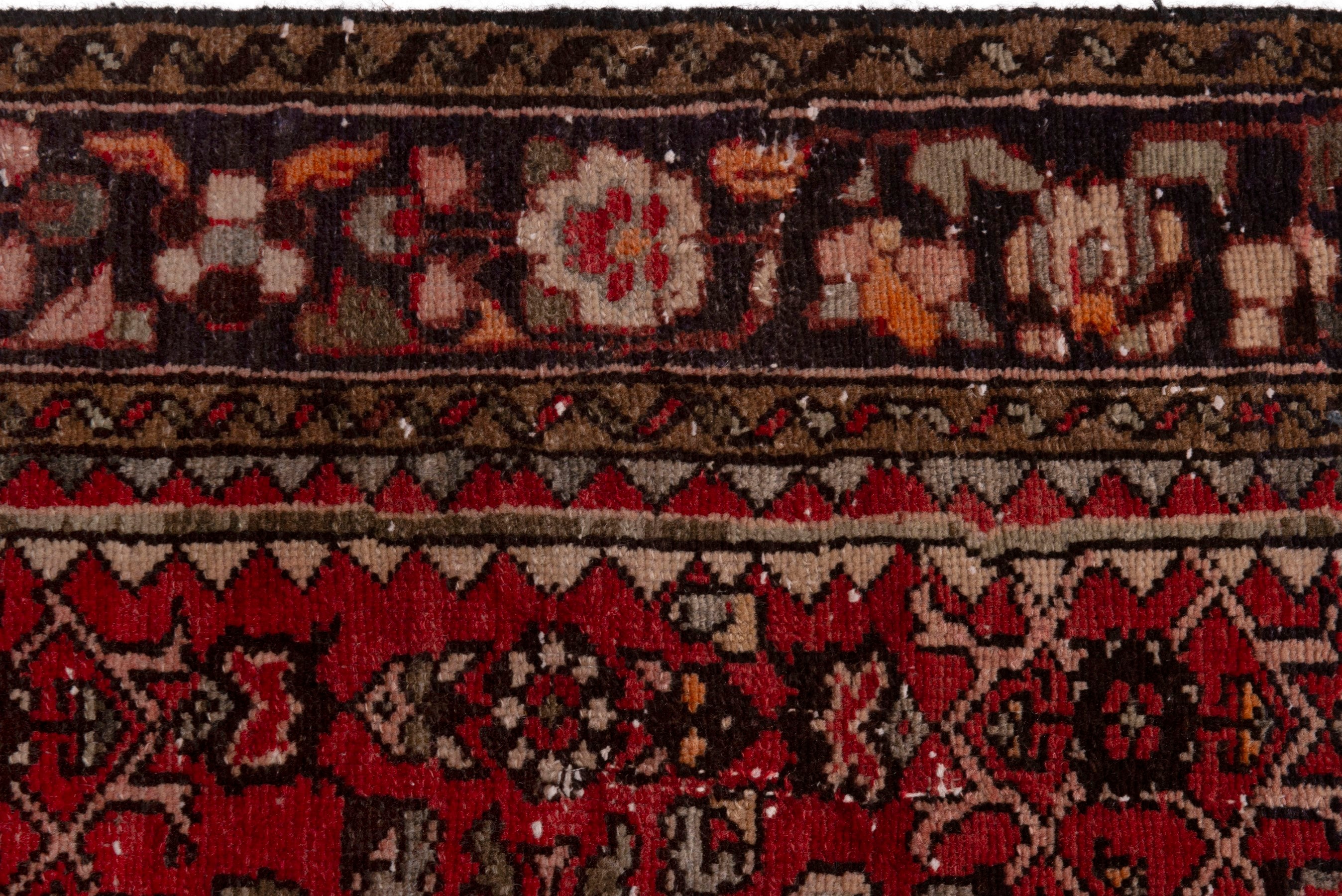 Persian Hamedan runner rug in deep red and burgundy, view 14 of 18