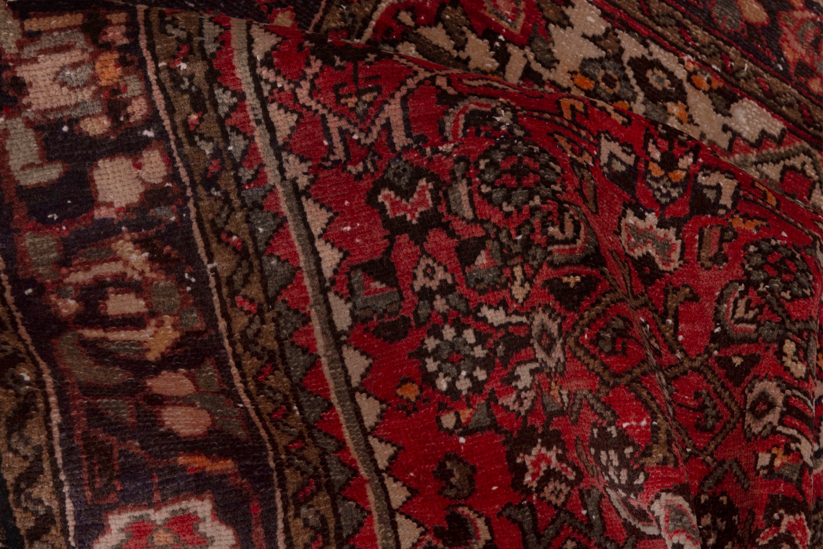 Persian Hamedan runner rug in deep red and burgundy, view 17 of 18