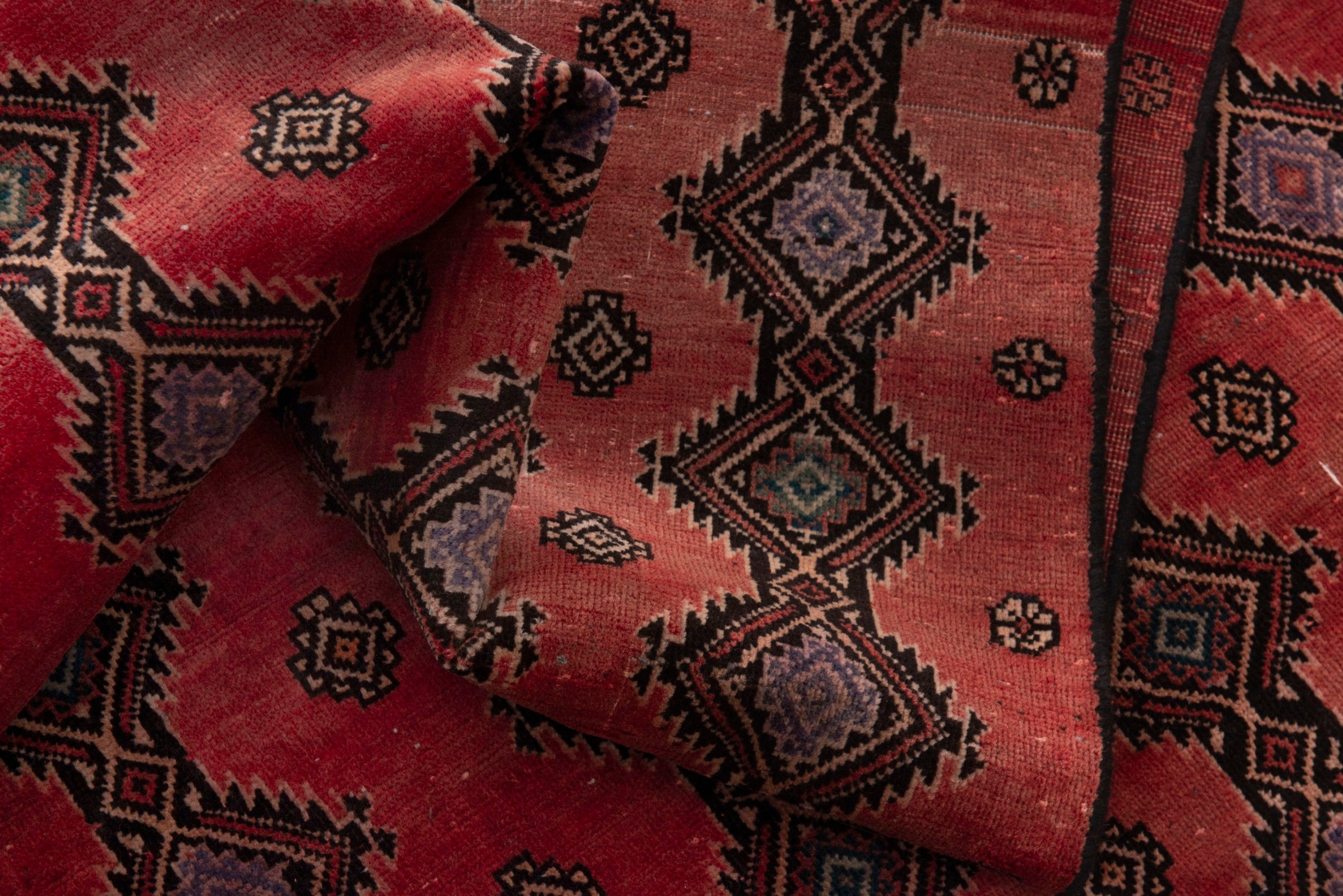 Persian Baluch accent rug in deep red and dark brown, view 14 of 17