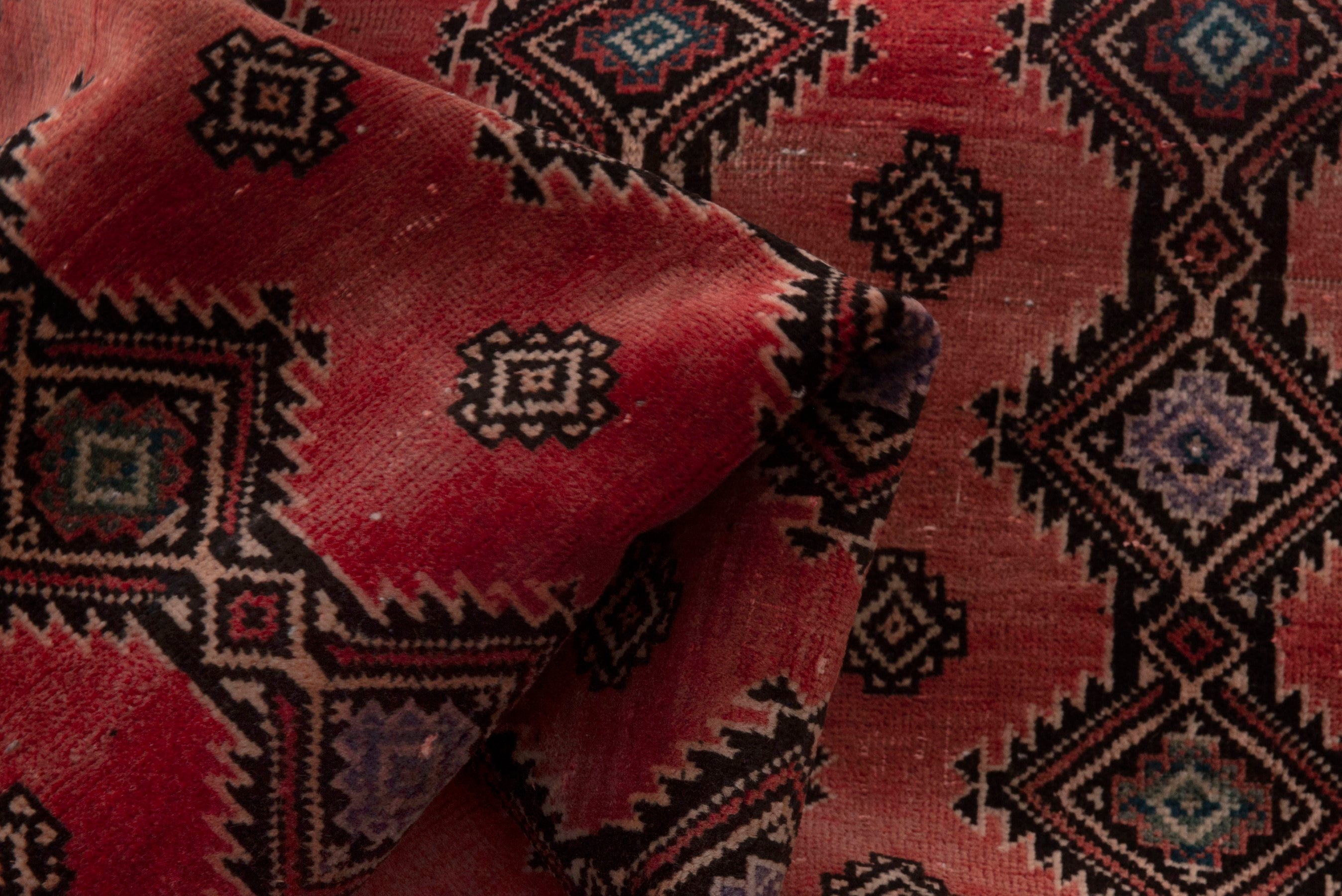 Persian Baluch accent rug in deep red and dark brown, view 15 of 17