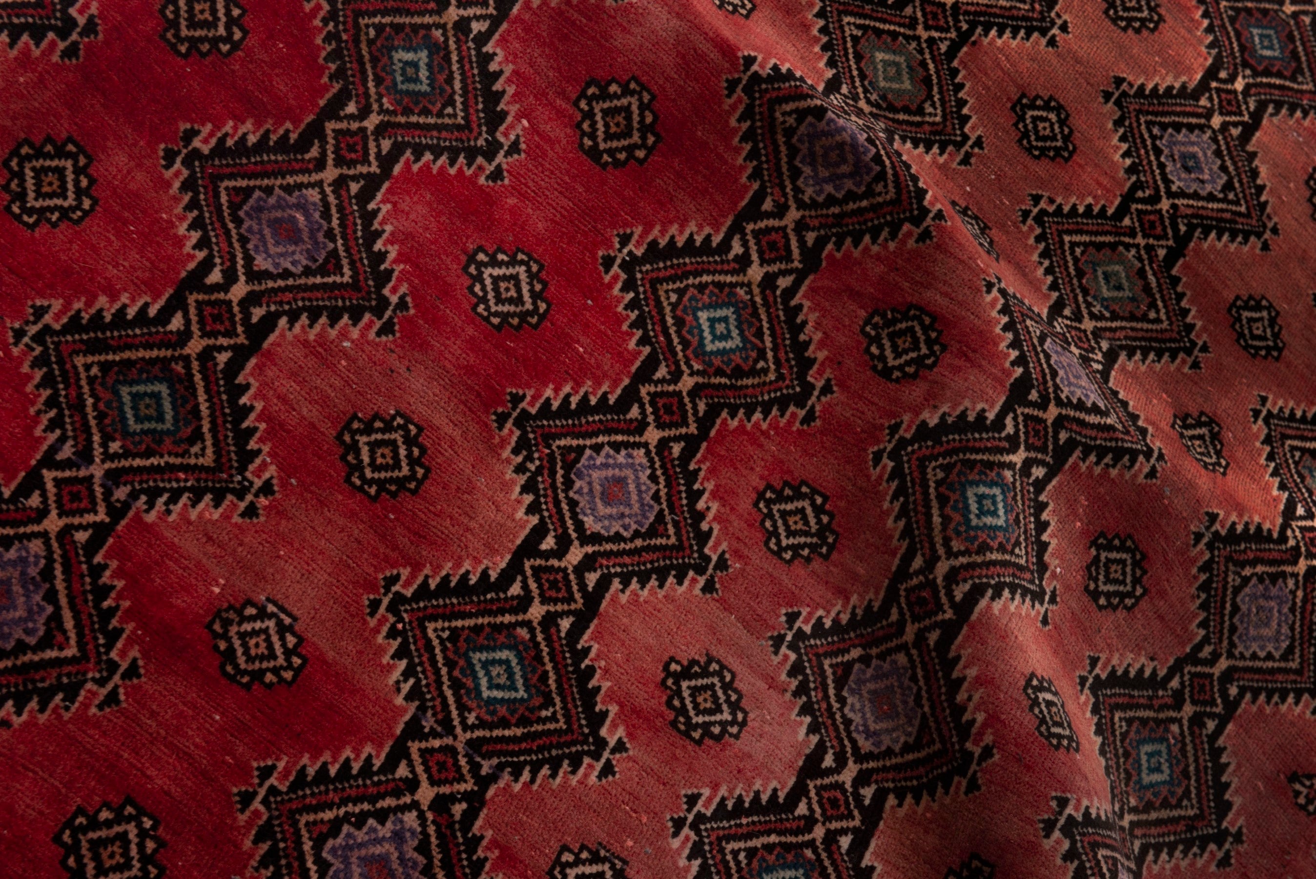 Persian Baluch accent rug in deep red and dark brown, view 16 of 17