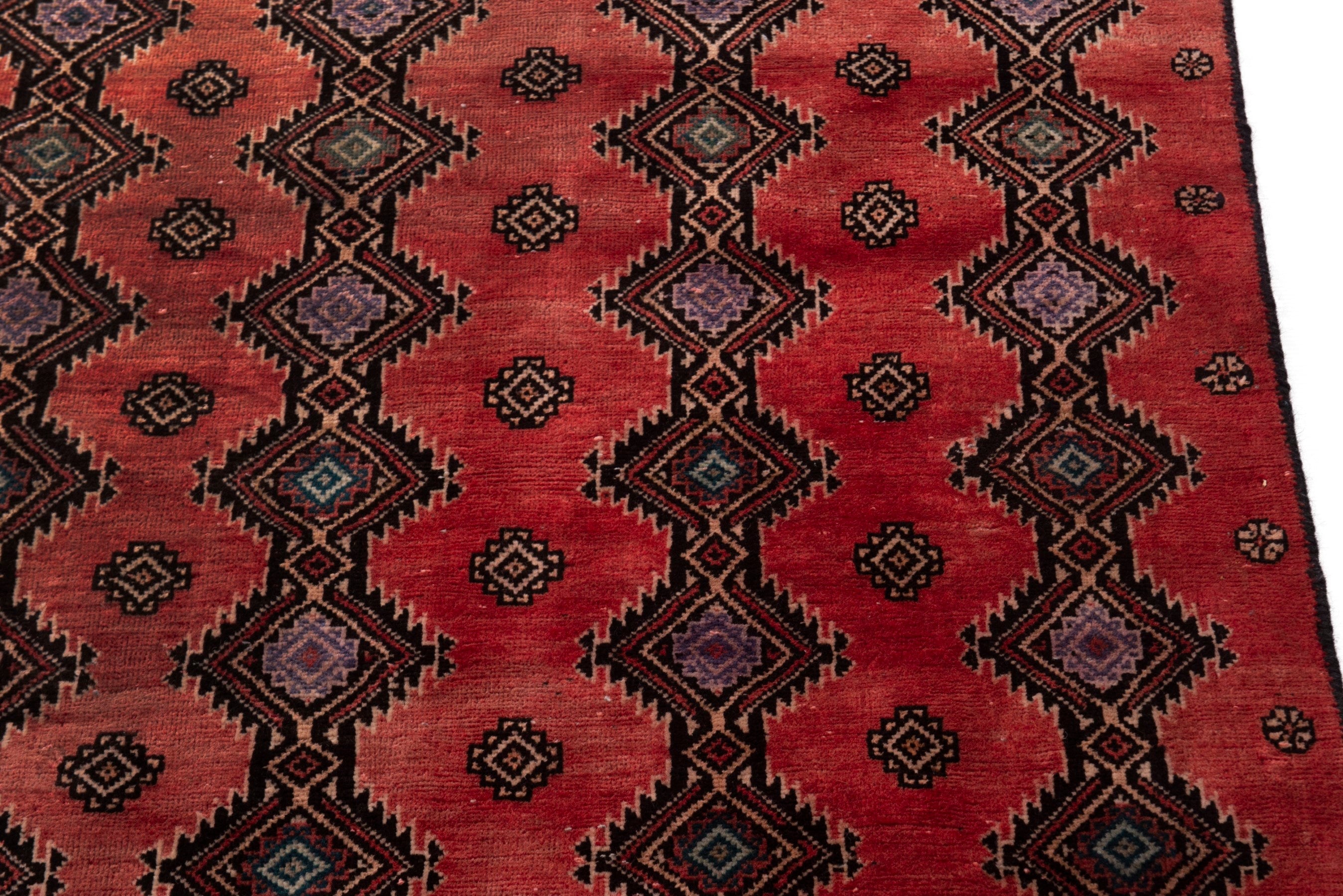 Persian Baluch accent rug in deep red and dark brown, view 7 of 17