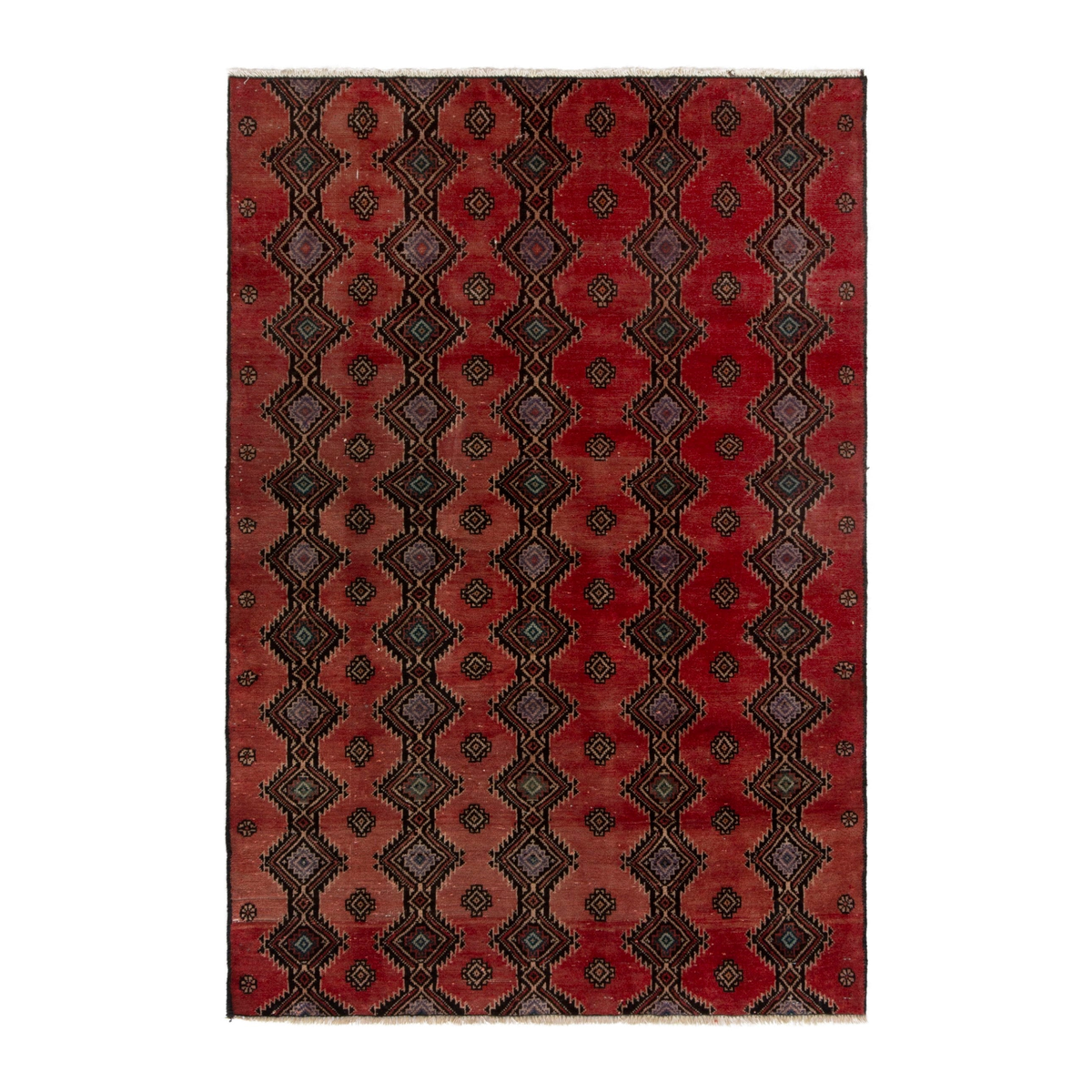 Persian Baluch accent rug in deep red and dark brown, 3'7" x 5'4"