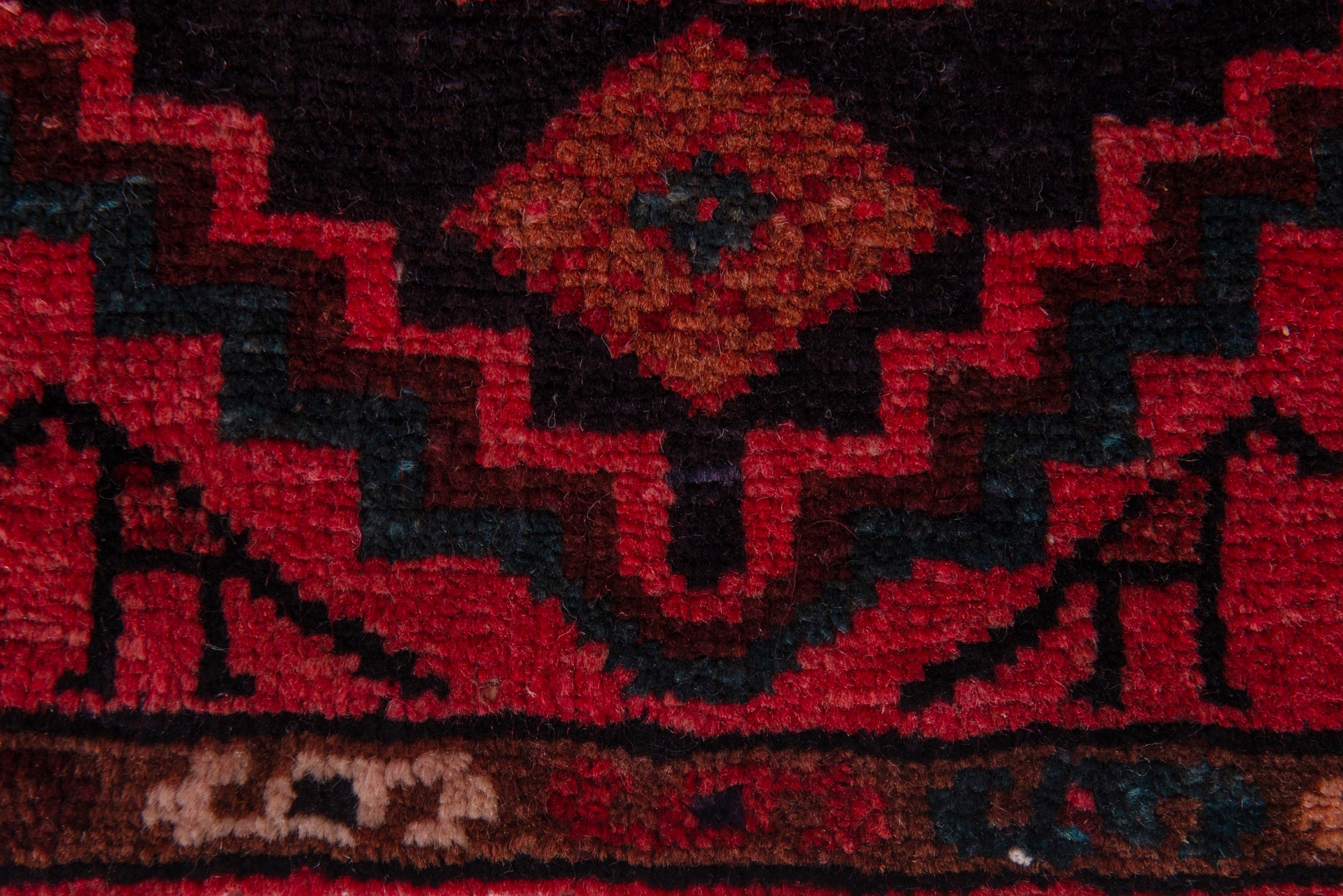 Persian Zanjan runner rug in burgundy and deep red, view 11 of 21