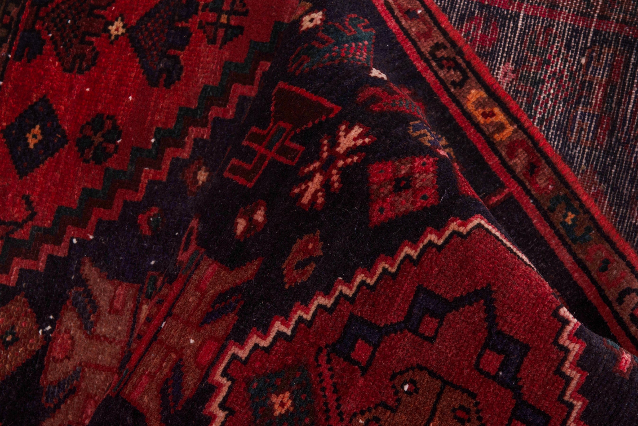 Persian Zanjan runner rug in burgundy and deep red, view 18 of 21