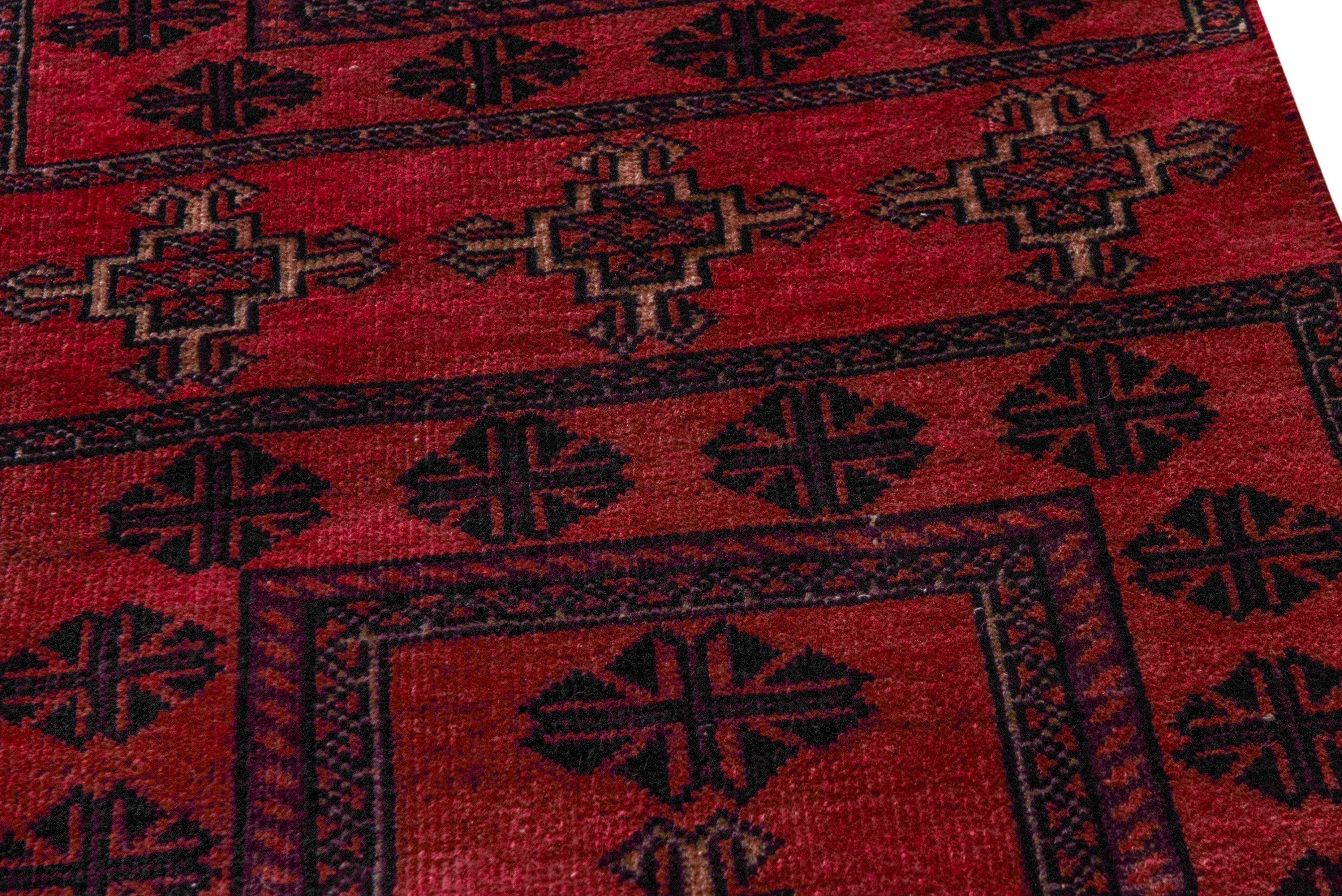 Persian Baluch accent rug in burgundy and deep red, view 10 of 17