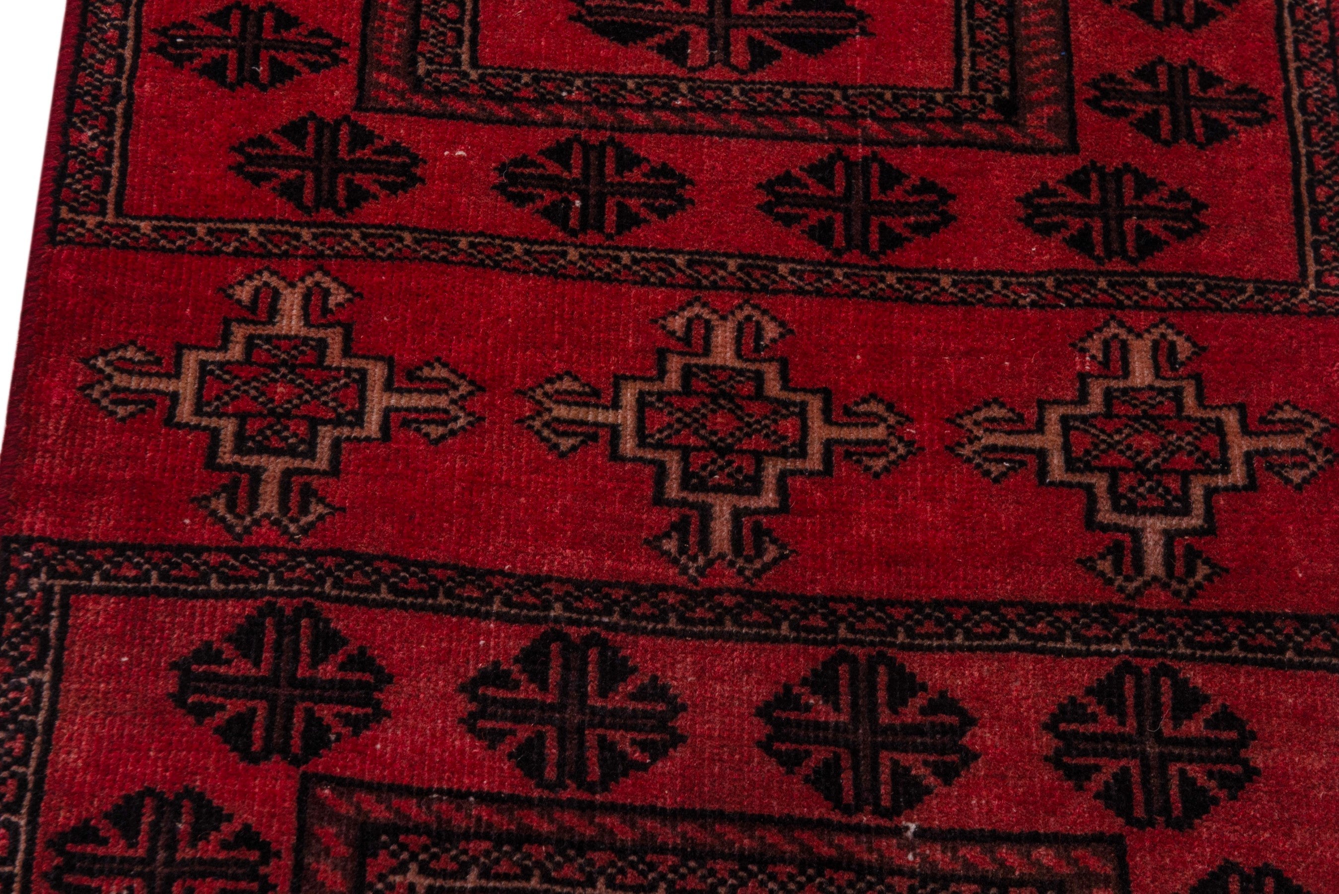 Persian Baluch accent rug in burgundy and deep red, view 7 of 17