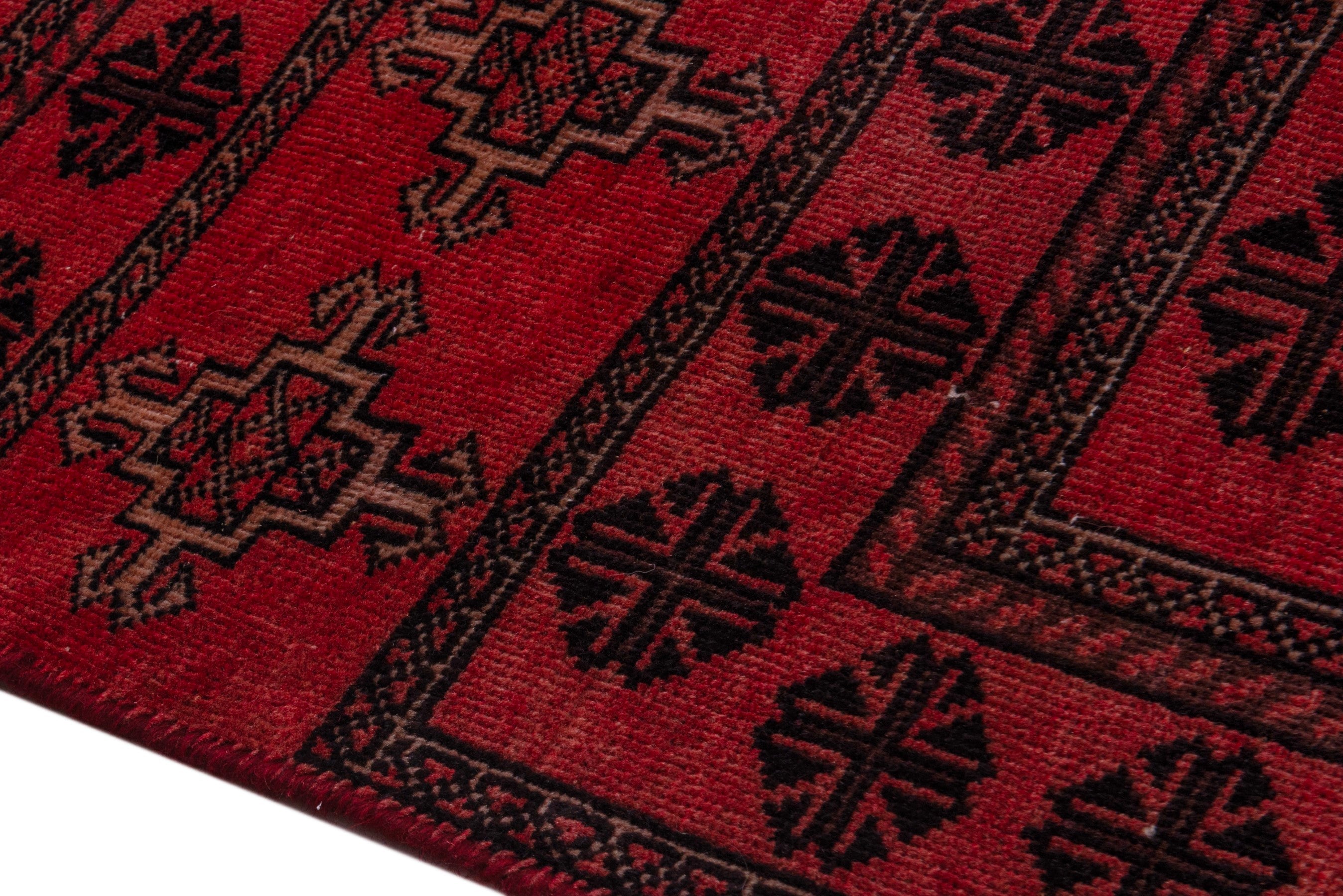 Persian Baluch accent rug in burgundy and deep red, view 8 of 17