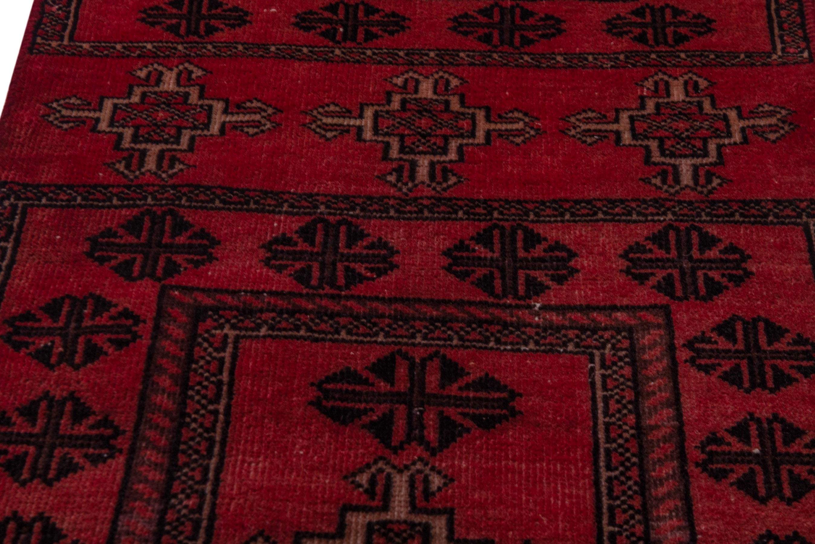 Persian Baluch accent rug in burgundy and deep red, view 9 of 17