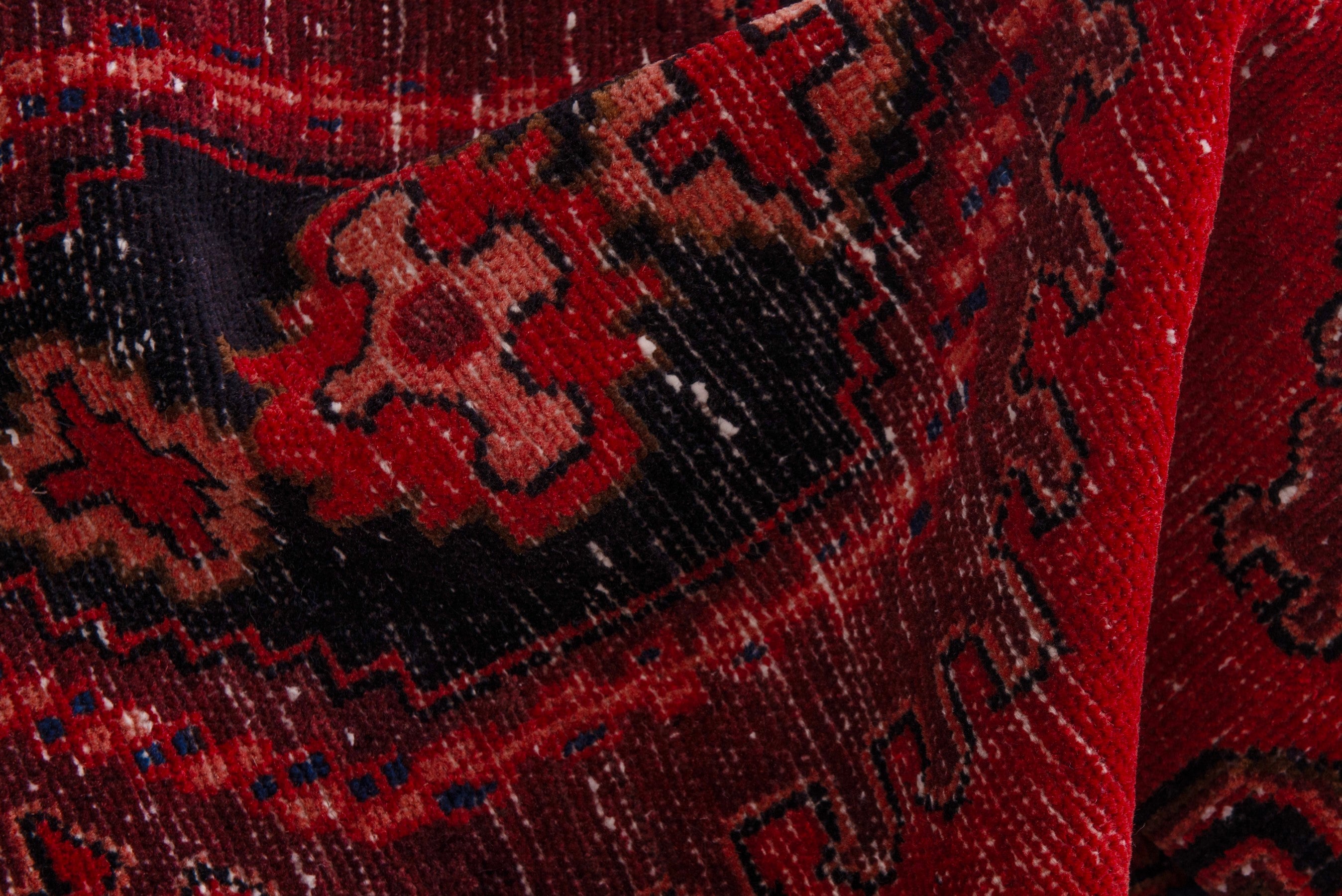 Persian Vist accent rug in deep red and black cherry, view 16 of 19