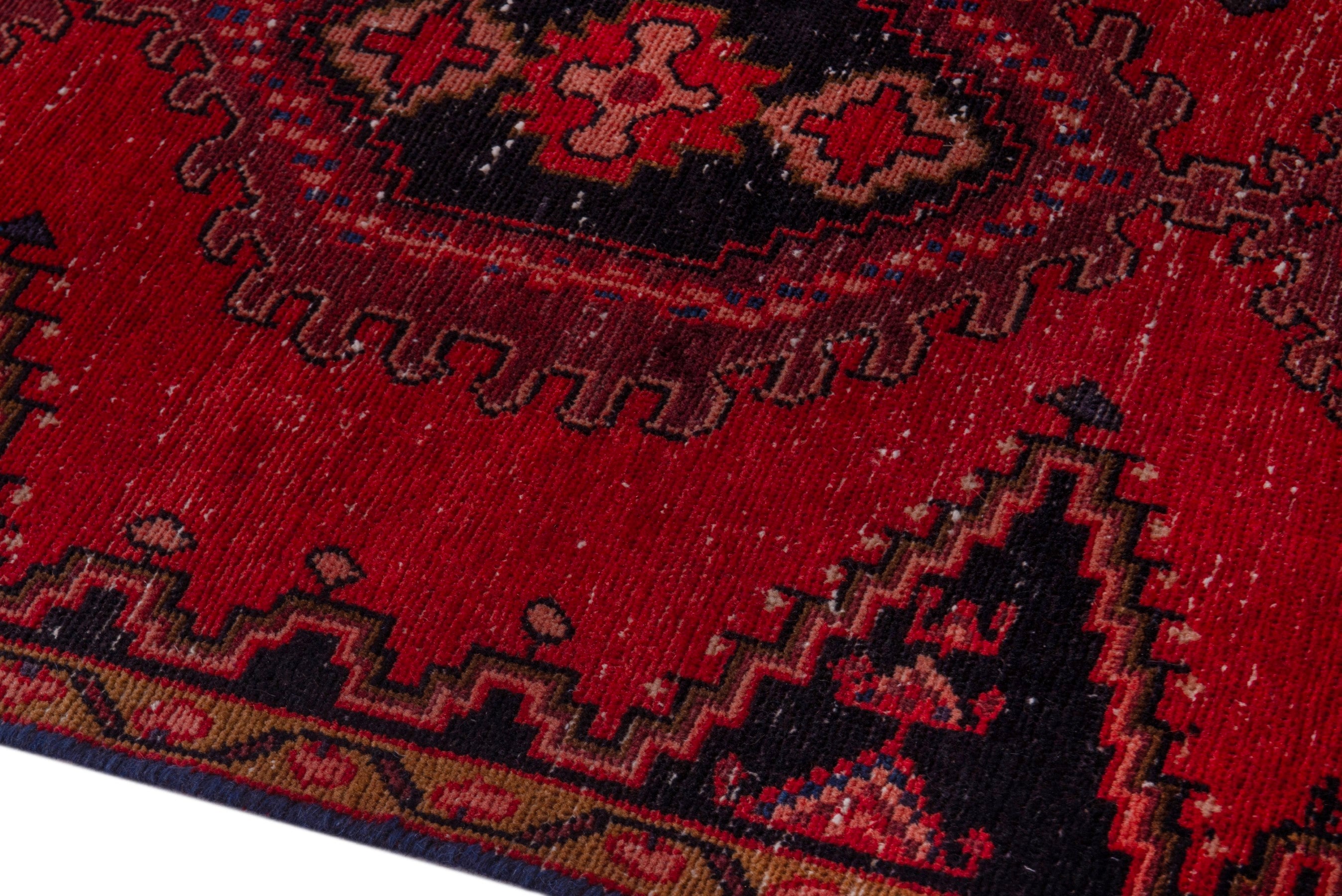Persian Vist accent rug in deep red and black cherry, view 8 of 19