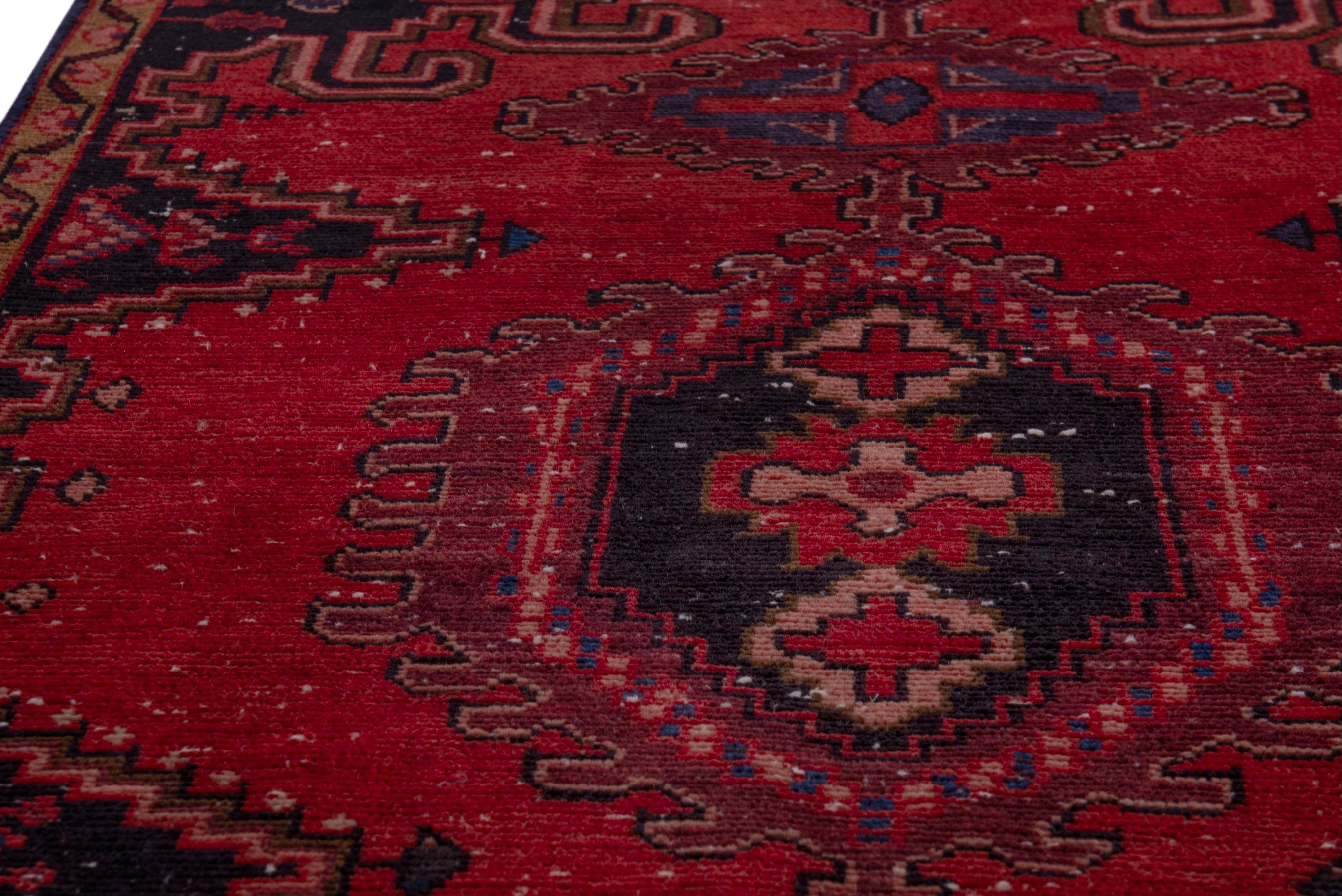 Persian Vist accent rug in deep red and black cherry, view 9 of 19