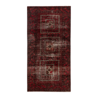 Persian Baluch runner rug in deep red and faded red, 3'8" x 7'5"