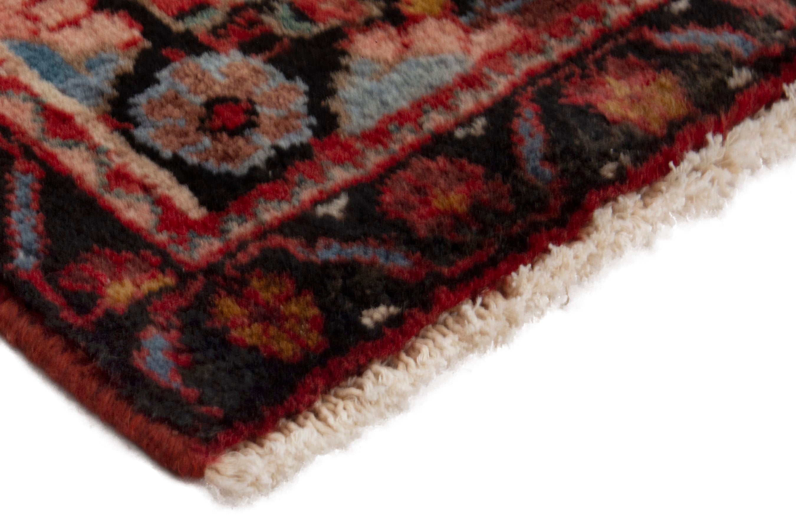 Persian Lilihan accent rug in deep red and burgundy, view 5 of 10