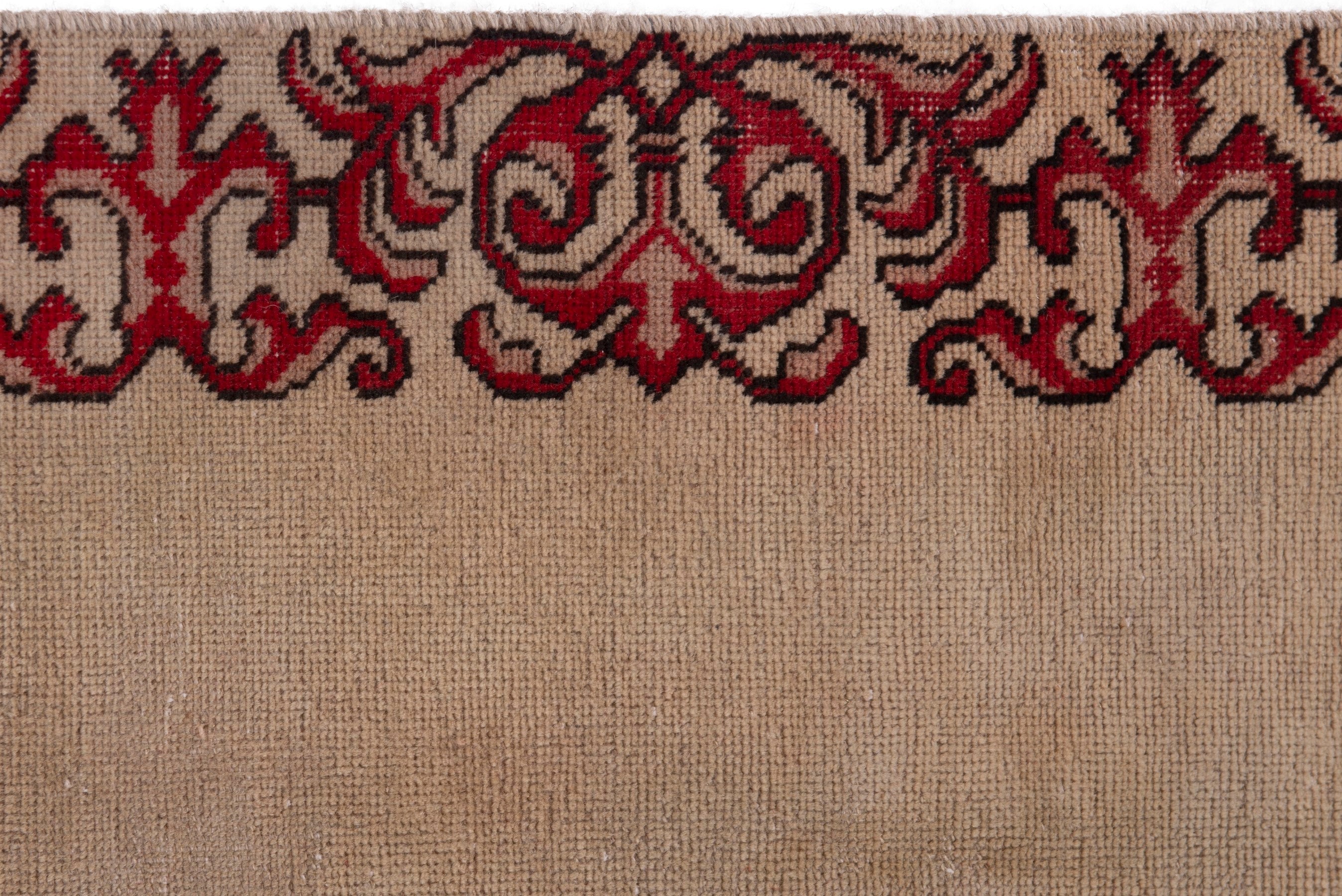 Persian Tabriz accent rug in beige and burgundy, view 6 of 7