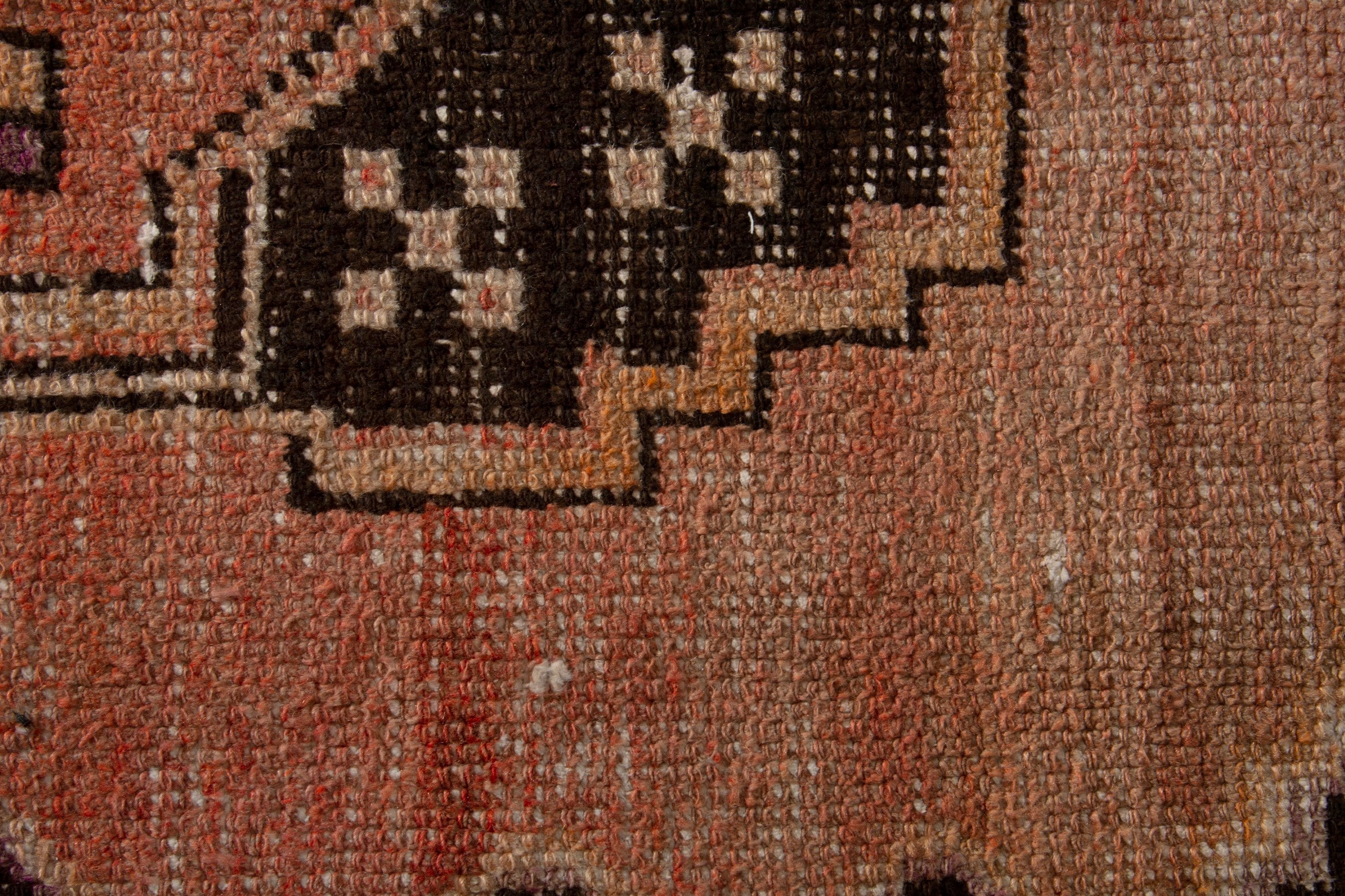 Persian Lori accent rug in terracotta and black, view 7 of 8